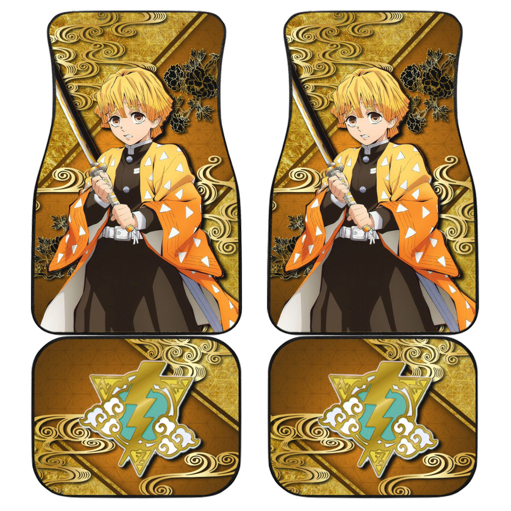 Demon Slayer Zenitsu Agatsuma Car Floor Mats Anime Car Accessories