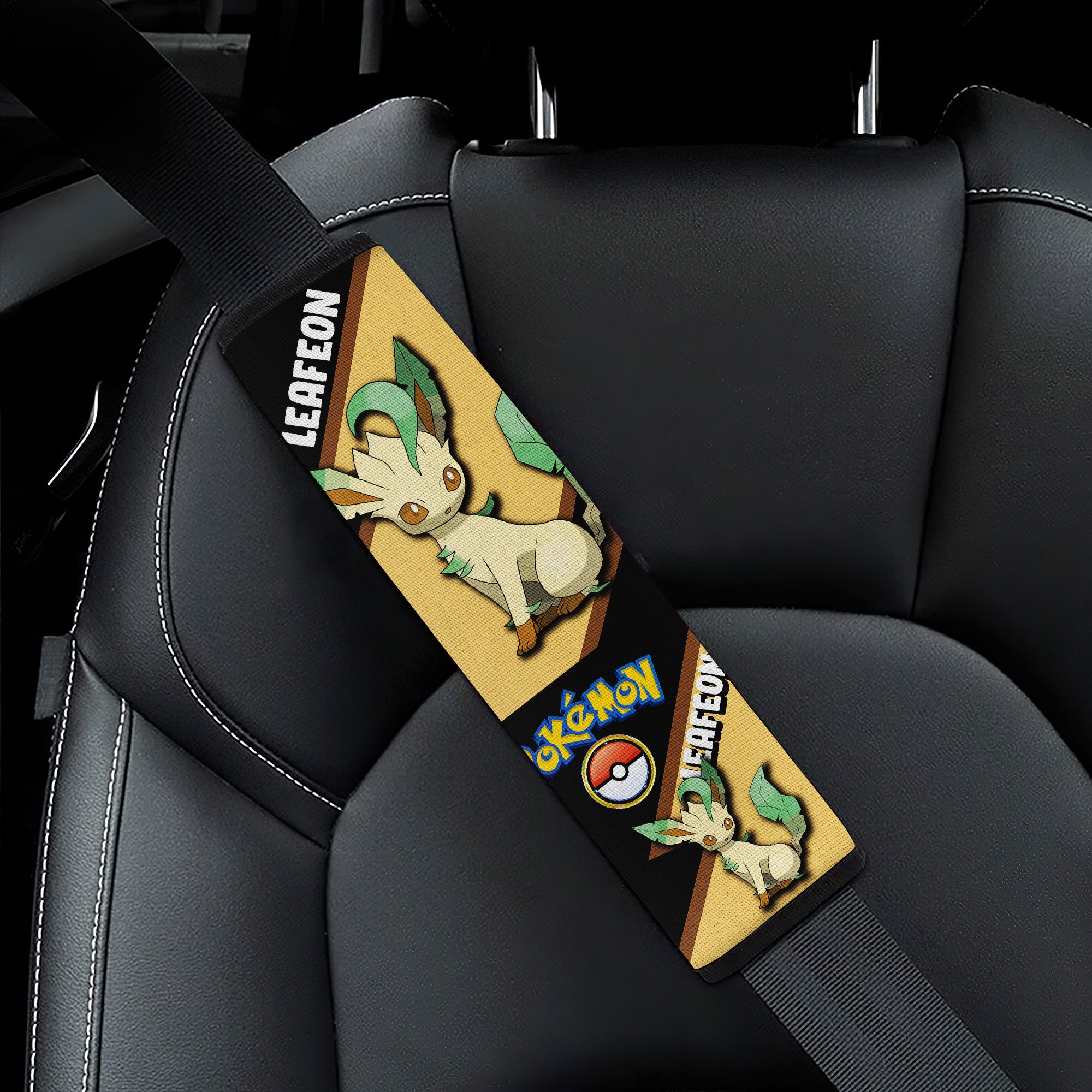 Leafeon seat belt covers Anime Pokemon Custom Car Accessories
