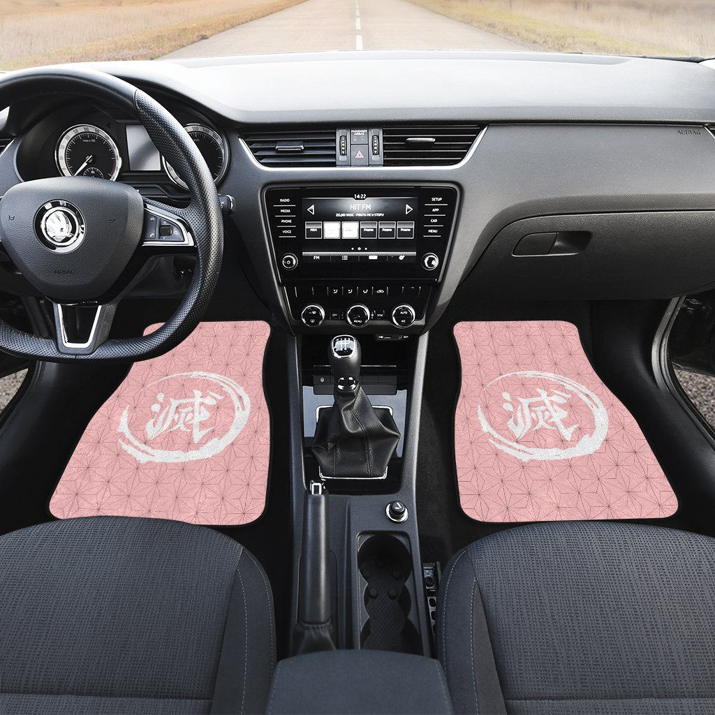 Demon Slayers Car Floor Mats Anime Nezuko Kamado Pattern Car Accessories