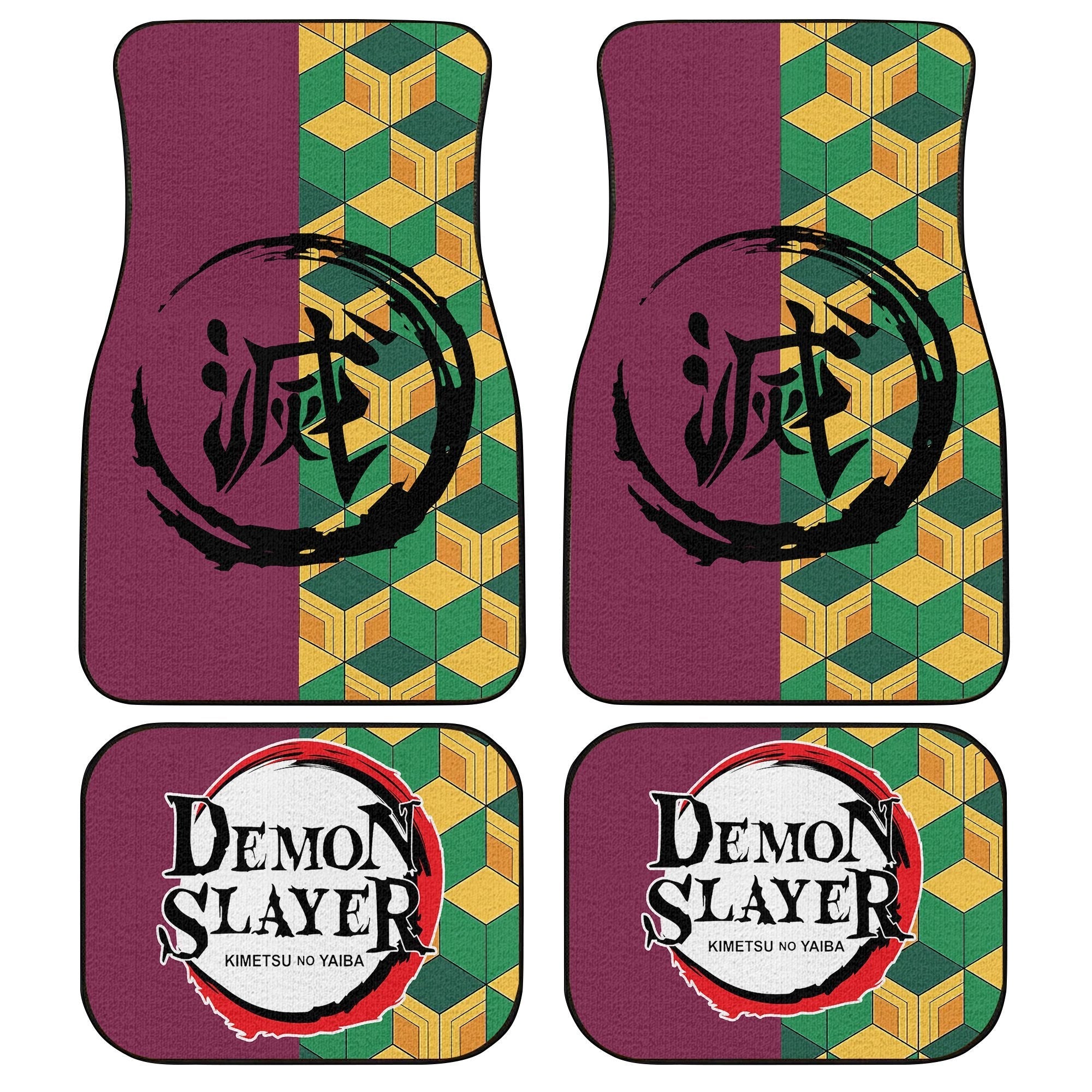 Demon Slayers Car Floor Mats Giyu Tomioka Pattern Kimetsu no Yaiba Car Accessories