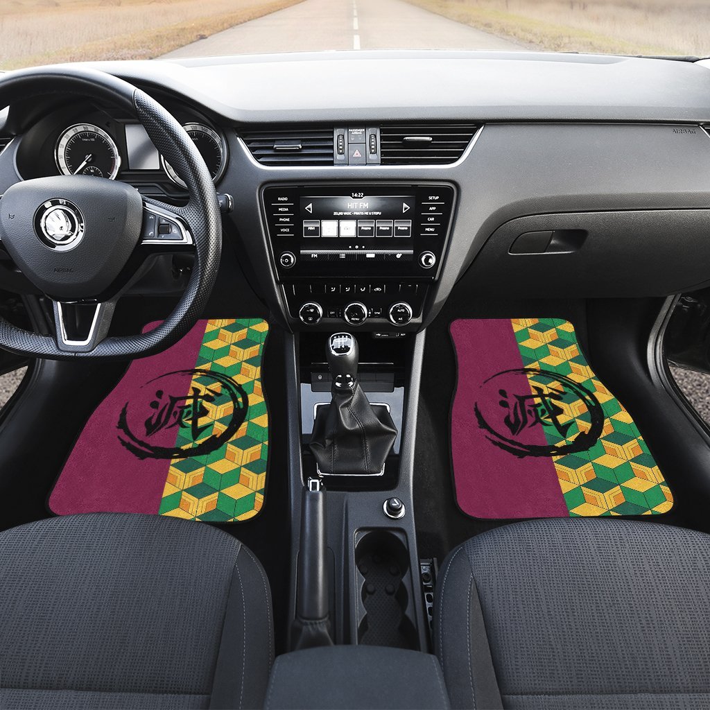 Demon Slayers Car Floor Mats Giyu Tomioka Pattern Kimetsu no Yaiba Car Accessories