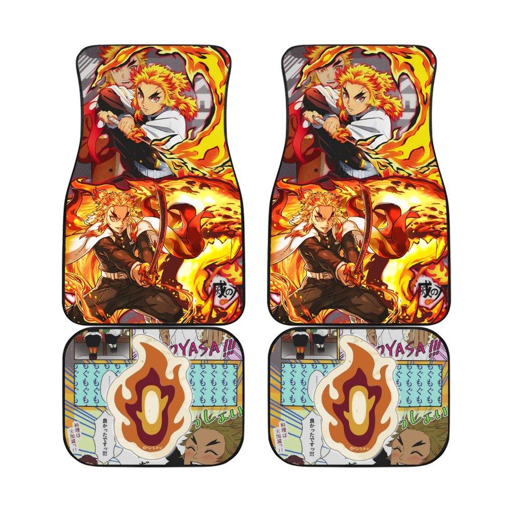 Demon Slayers Car Floor Mats Rengoku Anime Car Accessories