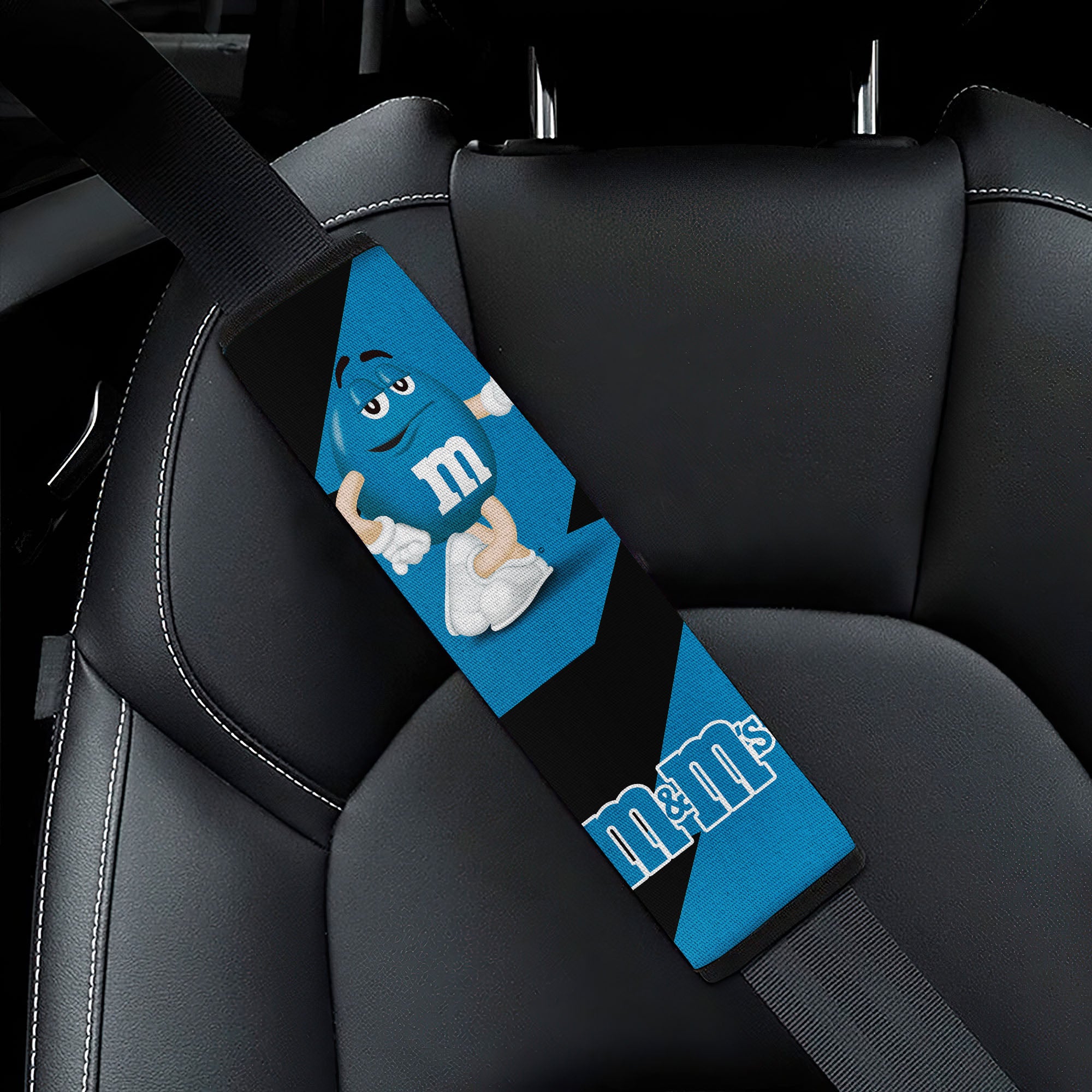 M&M's Candy Ice Cream Cones Chocolate Blue car seat belt covers Custom Car Accessories
