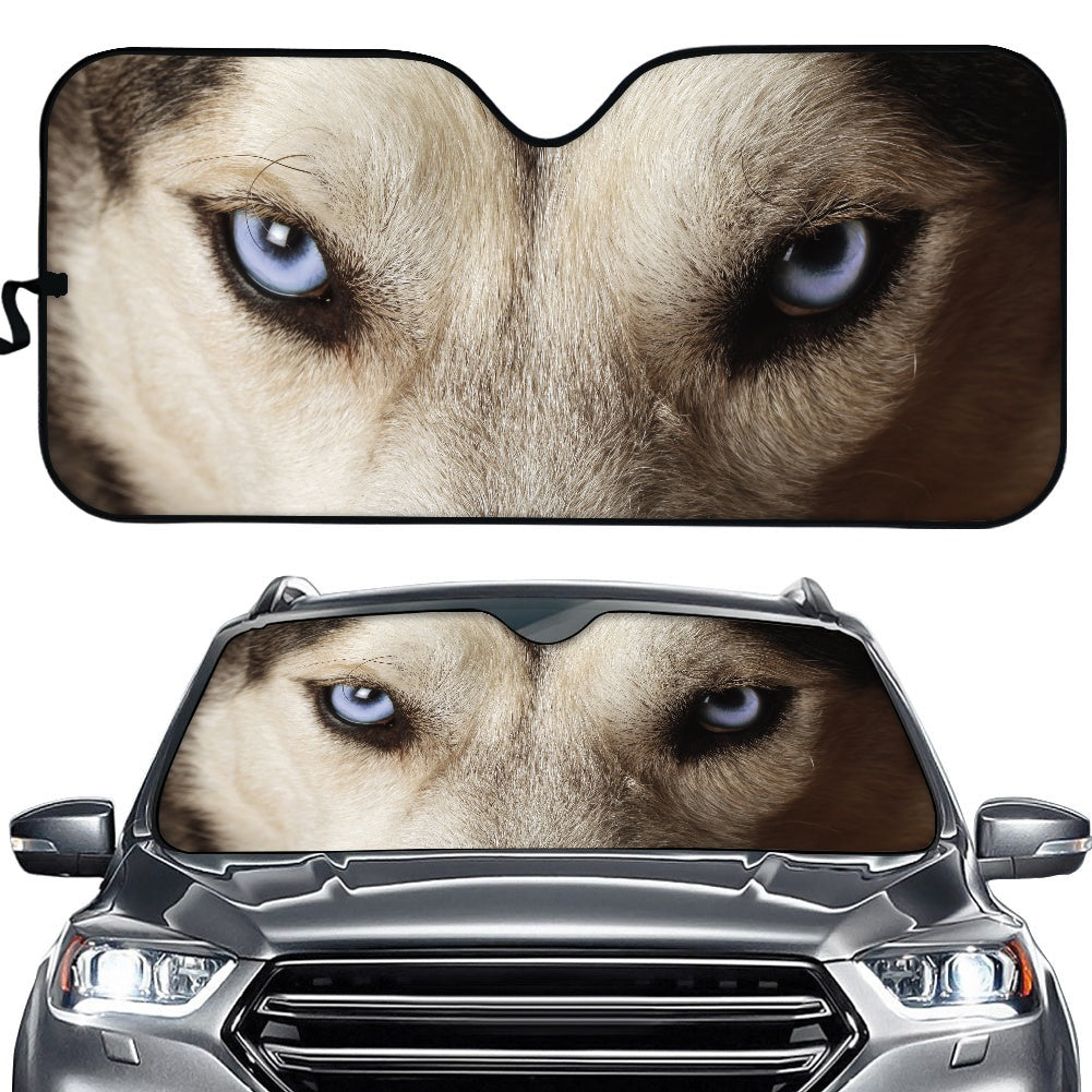 Custom Husky Eyes Car Auto Sunshades