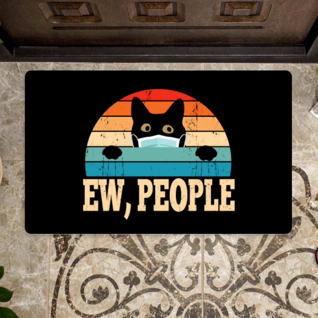 Black Cat Ew Peole Door Mats Home Decor