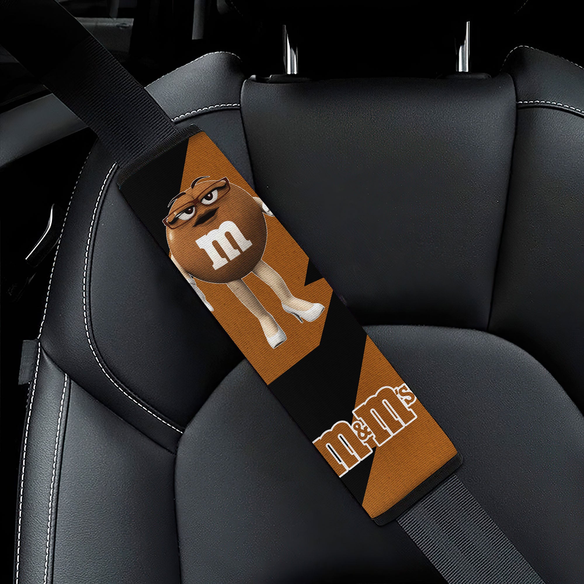 M&M's Candy Ice Cream Cones Chocolate Brown Custom car seat belt covers Custom Car Accessories