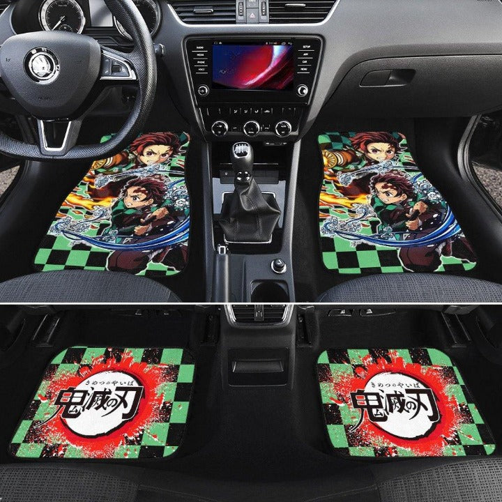 Demon Slayers Car Floor Mats Tanjiro Kamado Anime Car Accessories