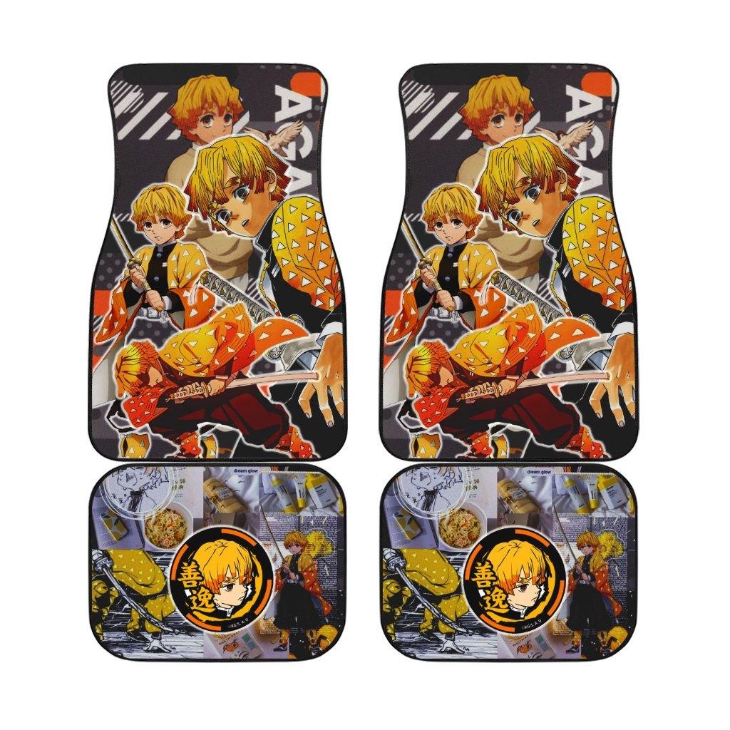 Demon Slayers Car Floor Mats Zenitsu Agatsuma Anime Car Accessories