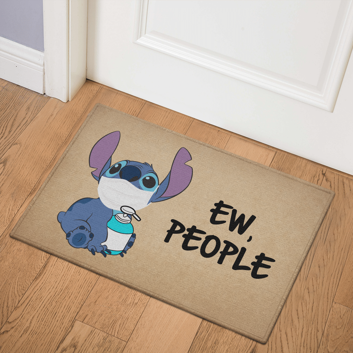 Stitch With Face Mask Ew People Door Mats Home Decor