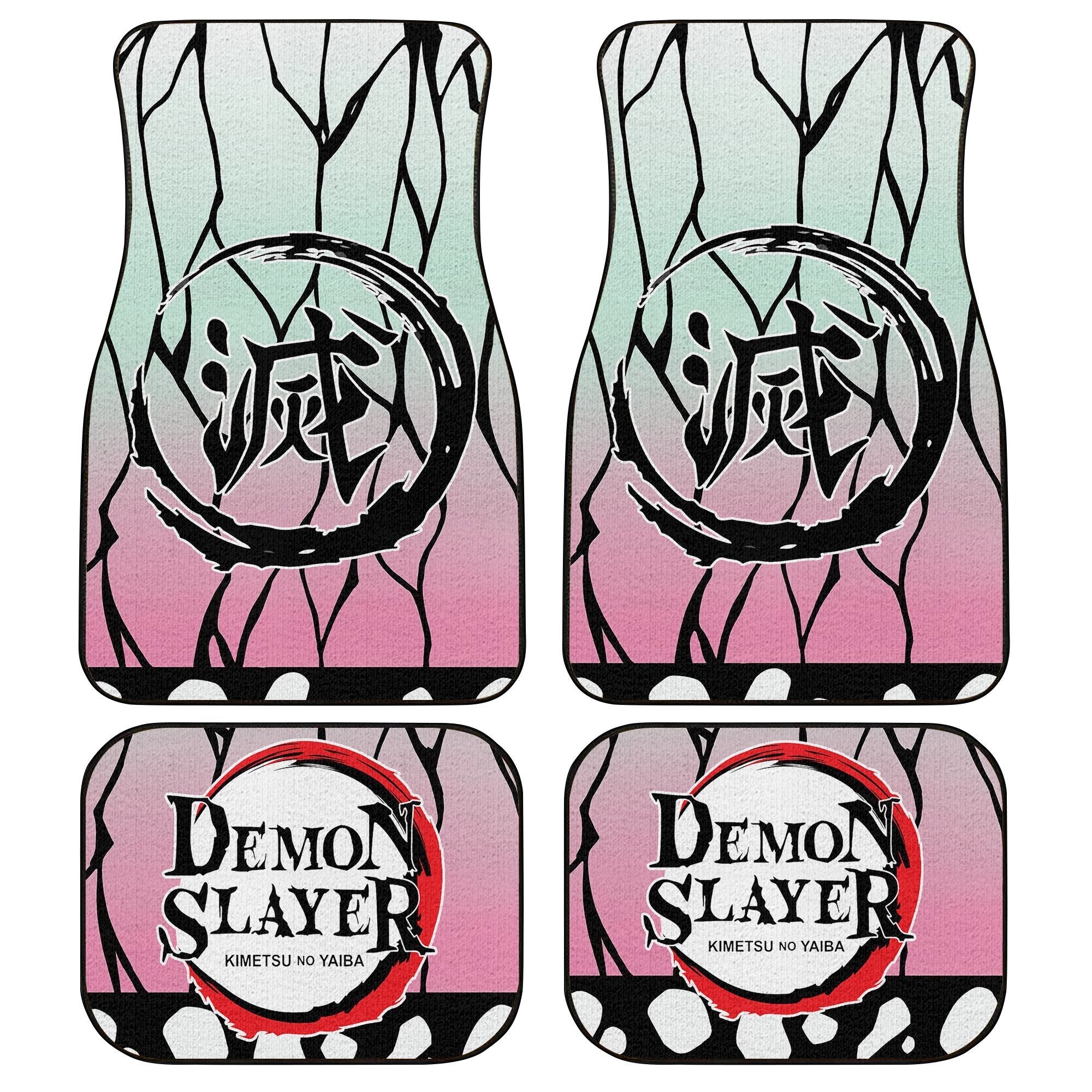 Demon Slayers Car Floor Mats Shinobu Kocho Pattern Kimetsu no Yaiba Car Accessories