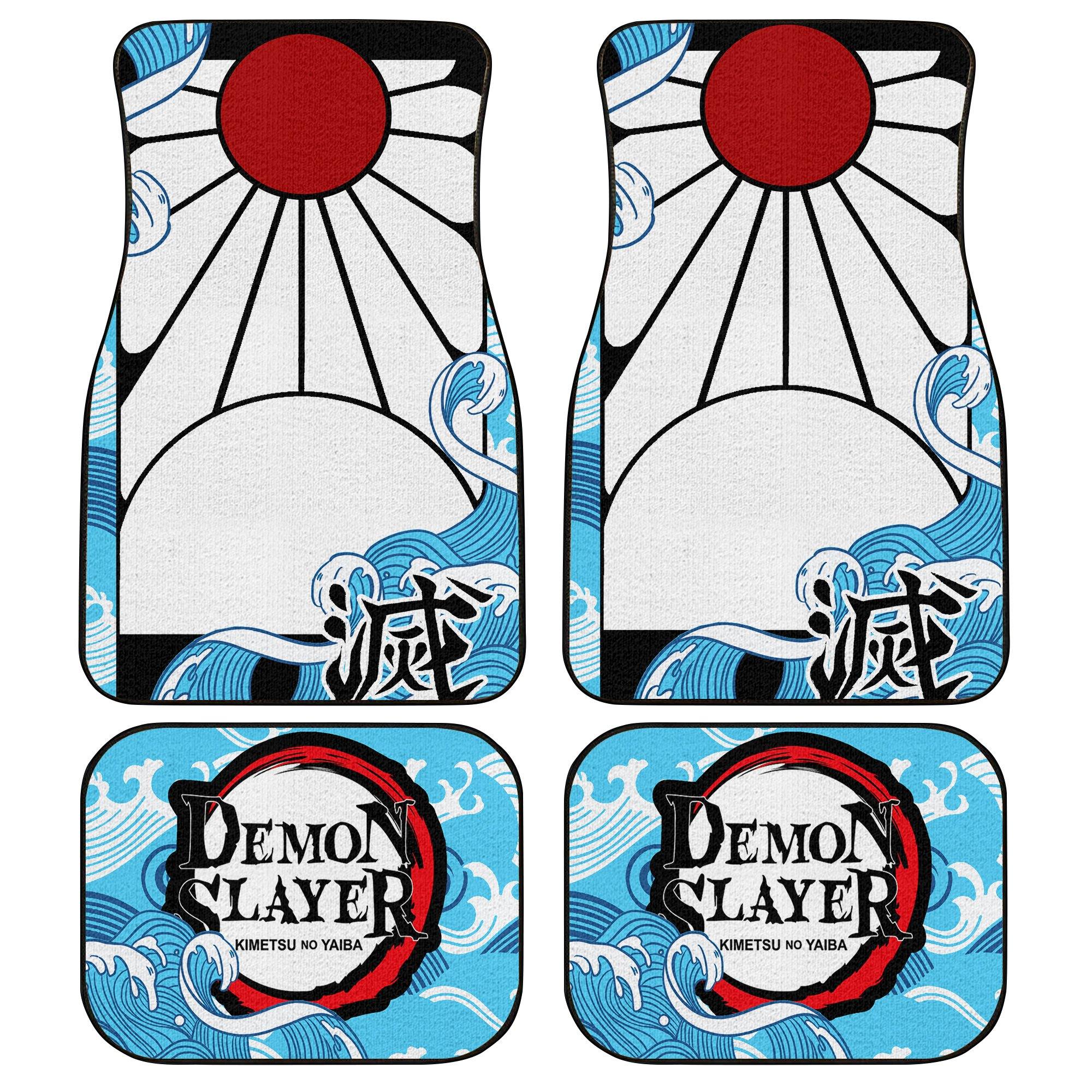 Demon Slayers Car Floor Mats Tanjiro Hanafuda Kimetsu no Yaiba Car Accessories