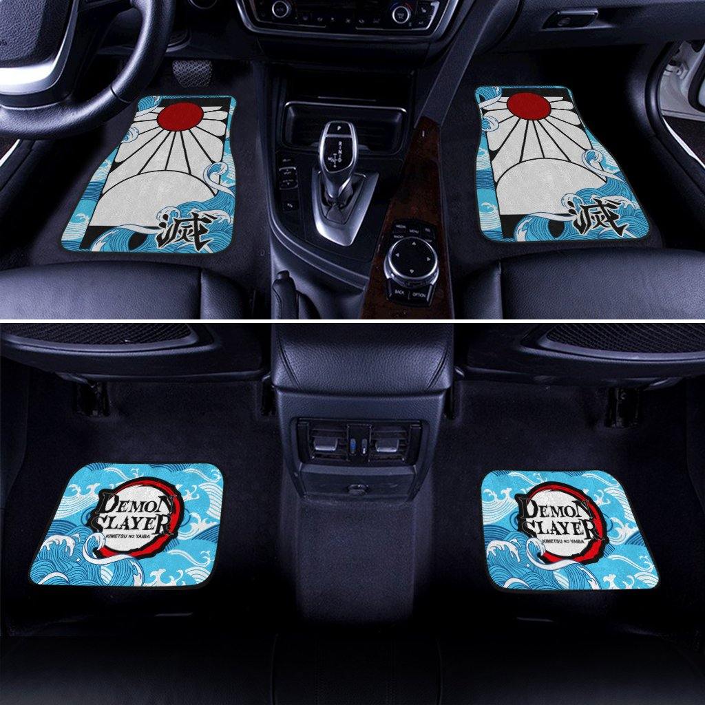 Demon Slayers Car Floor Mats Tanjiro Hanafuda Kimetsu no Yaiba Car Accessories