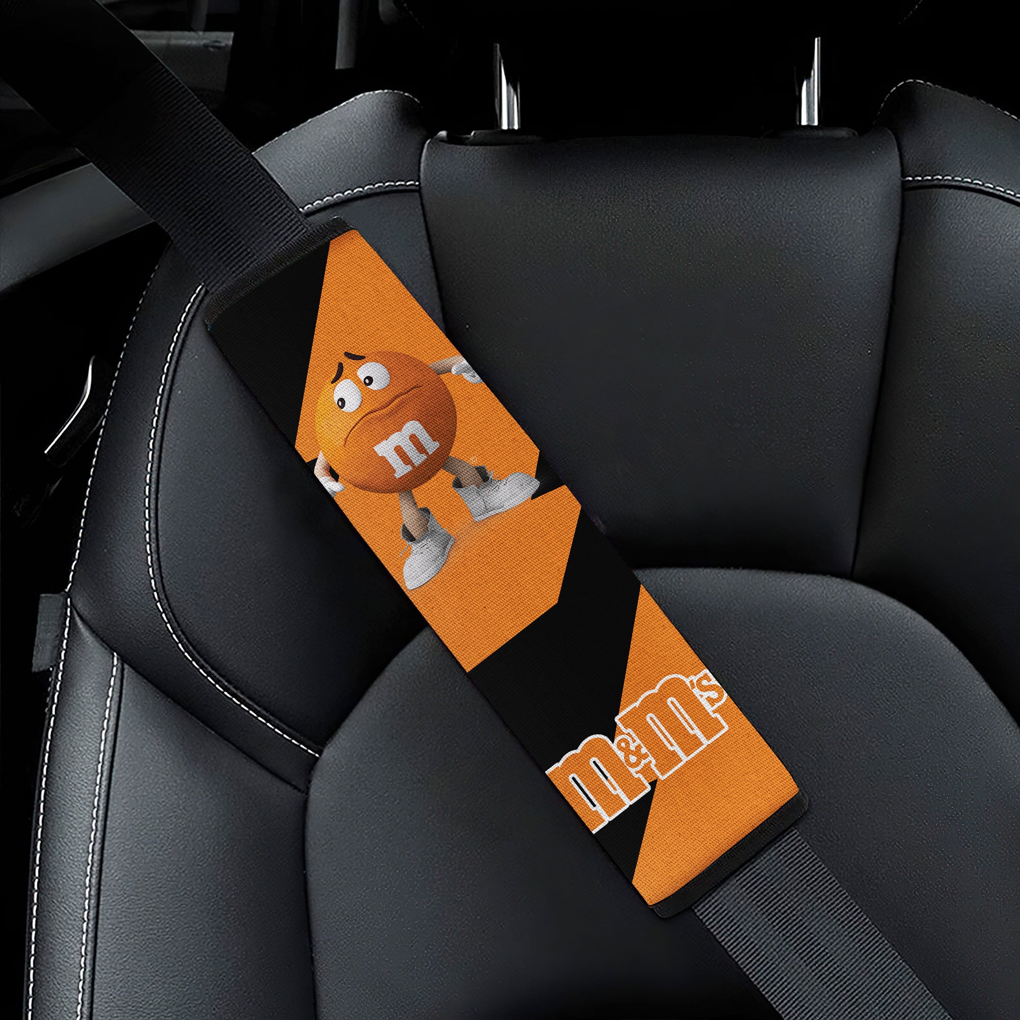 M&M's Candy Ice Cream Cones Chocolate Orange car seat belt covers Custom Car Accessories