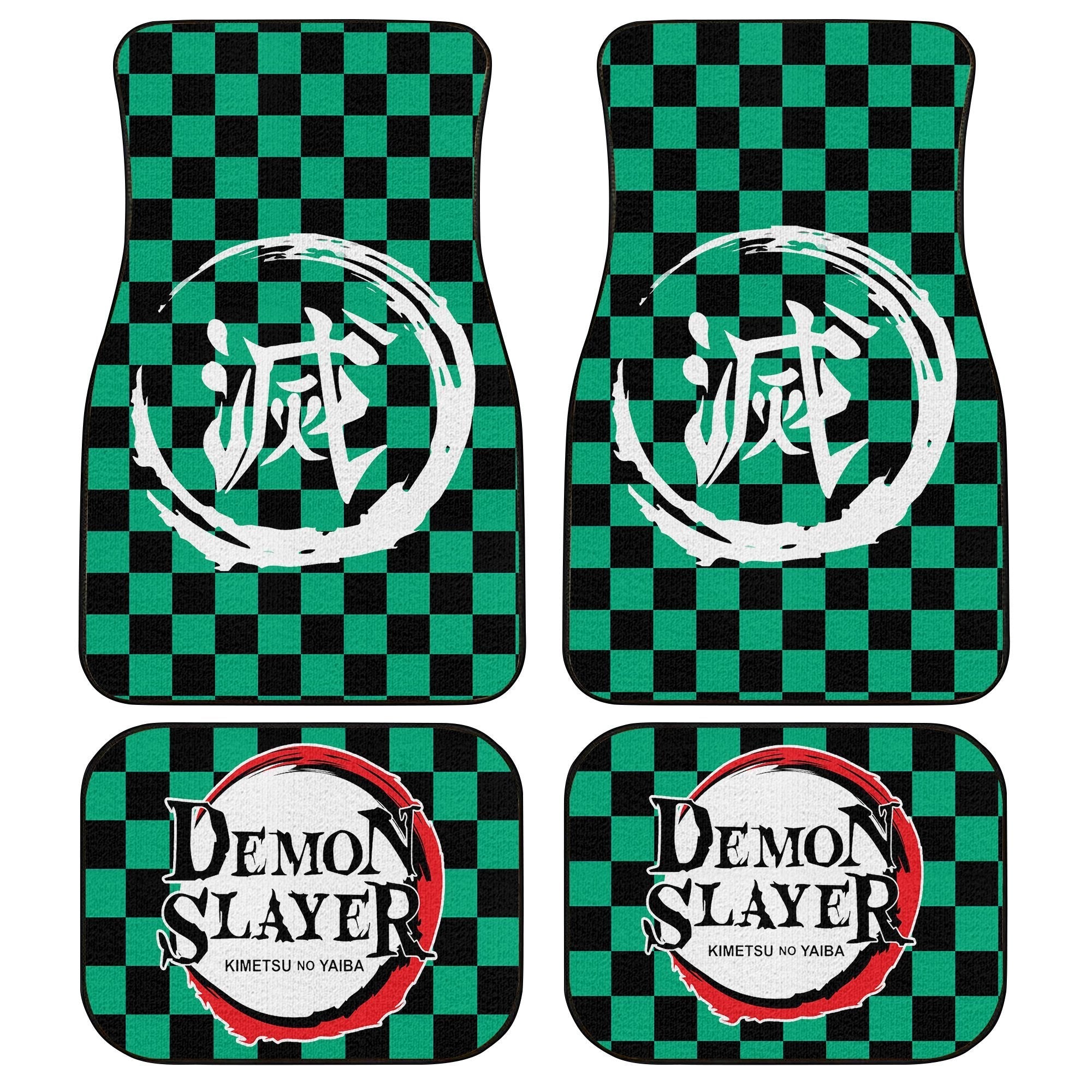 Demon Slayers Car Floor Mats Tanjiro Kamado Pattern Kimetsu no Yaiba Car Accessories