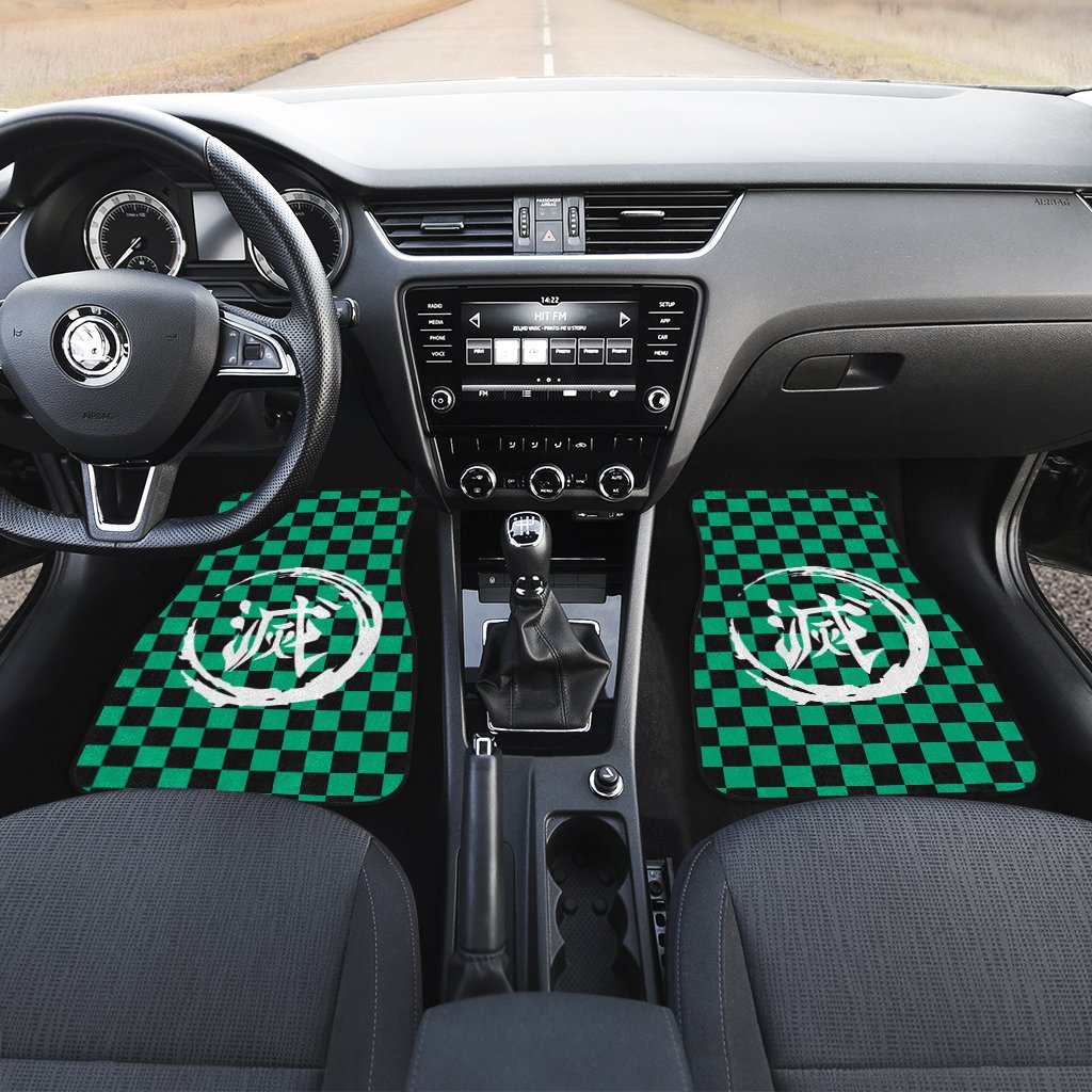 Demon Slayers Car Floor Mats Tanjiro Kamado Pattern Kimetsu no Yaiba Car Accessories