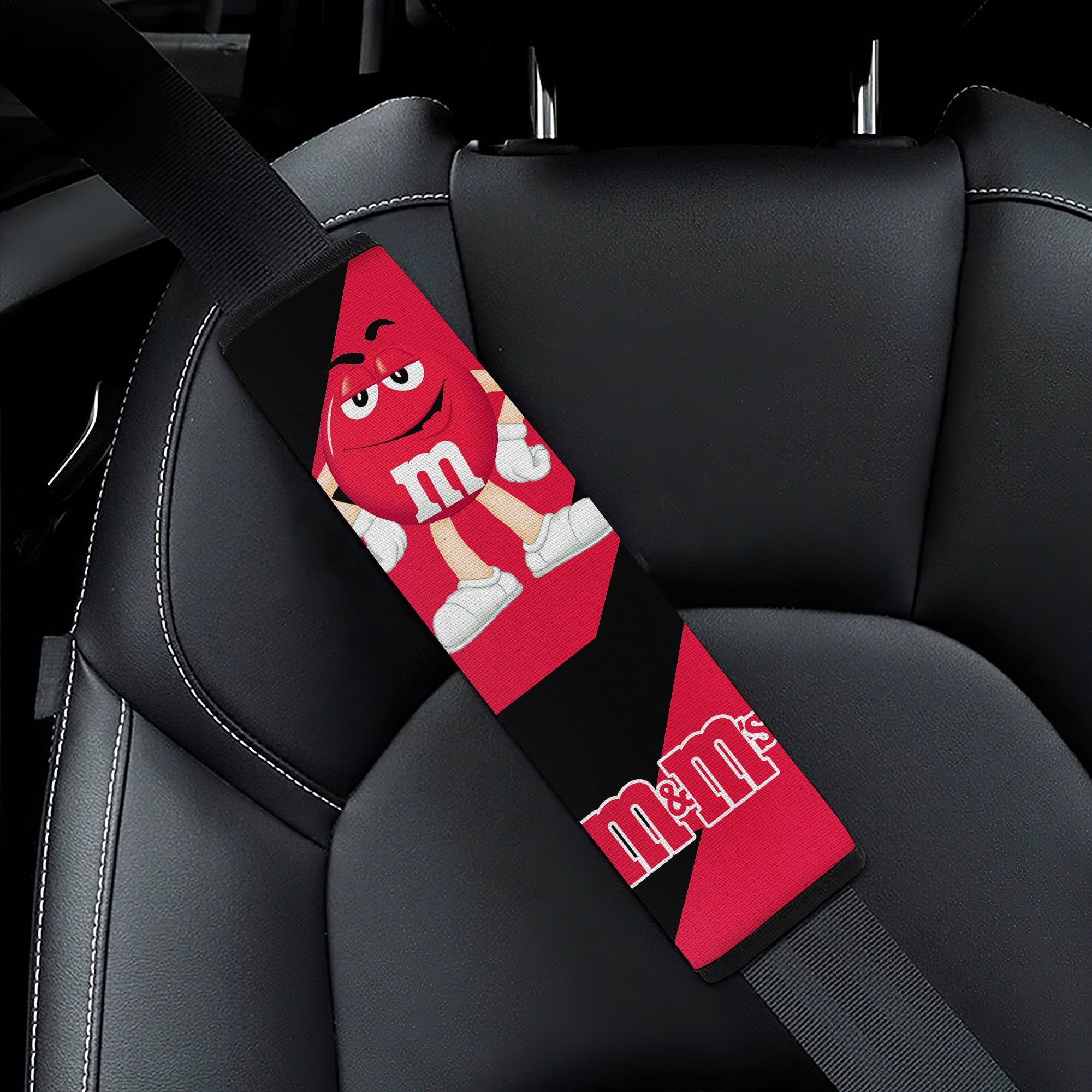 M&M's Candy Ice Cream Cones Chocolate Red car seat belt covers Custom Car Accessories