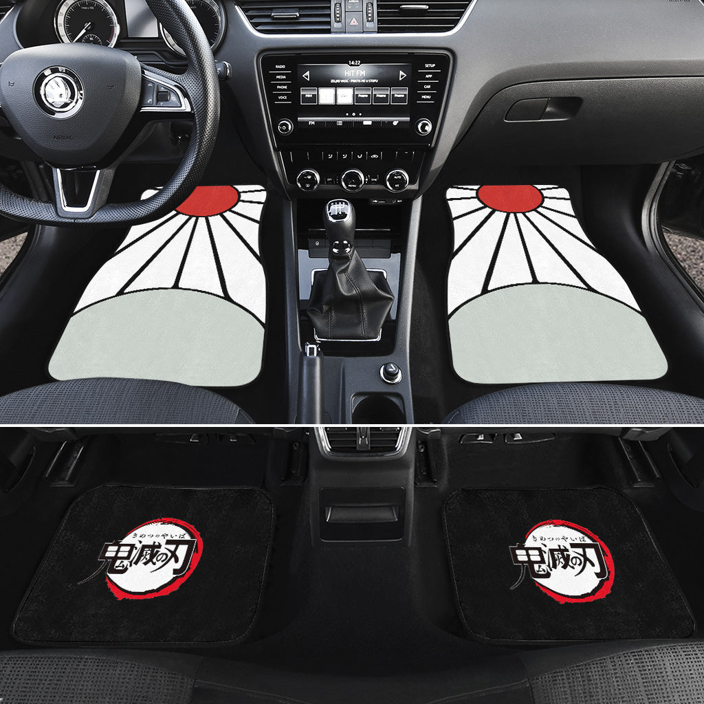 Demon Slayers Car Floor Mats Tanjiro Rising Sun Hanafuda Car Accessories Car Accessories