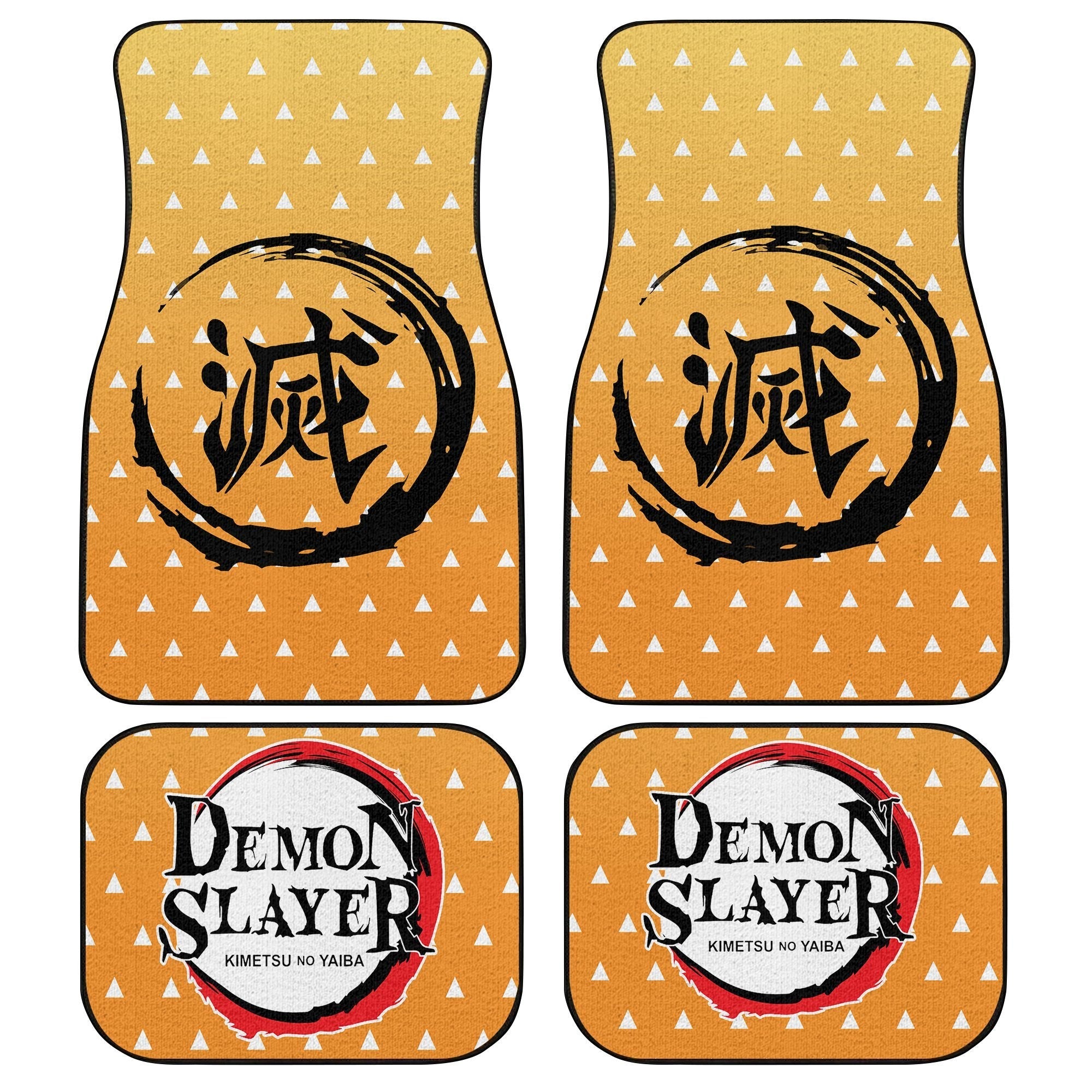 Demon Slayers Car Floor Mats Zenitsu Agatsuma Pattern Kimetsu no Yaiba Car Accessories