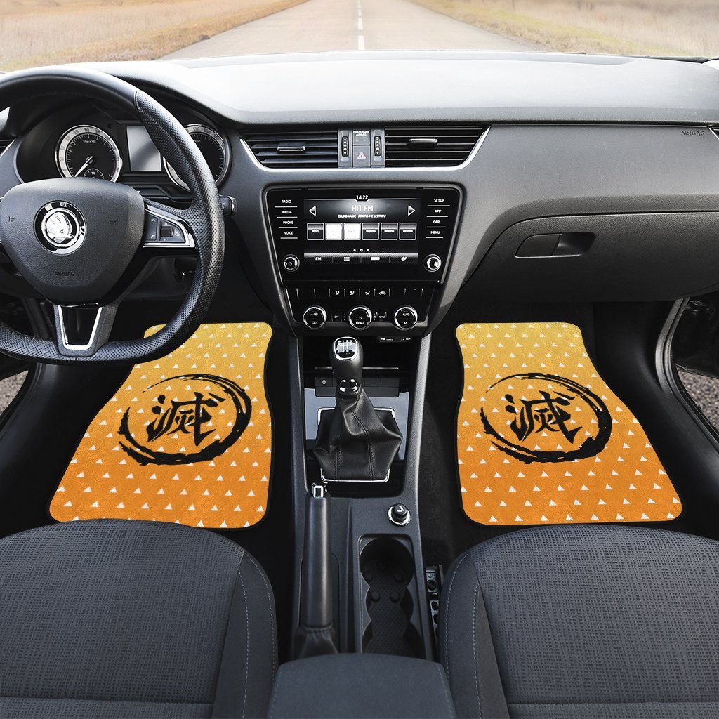 Demon Slayers Car Floor Mats Zenitsu Agatsuma Pattern Kimetsu no Yaiba Car Accessories