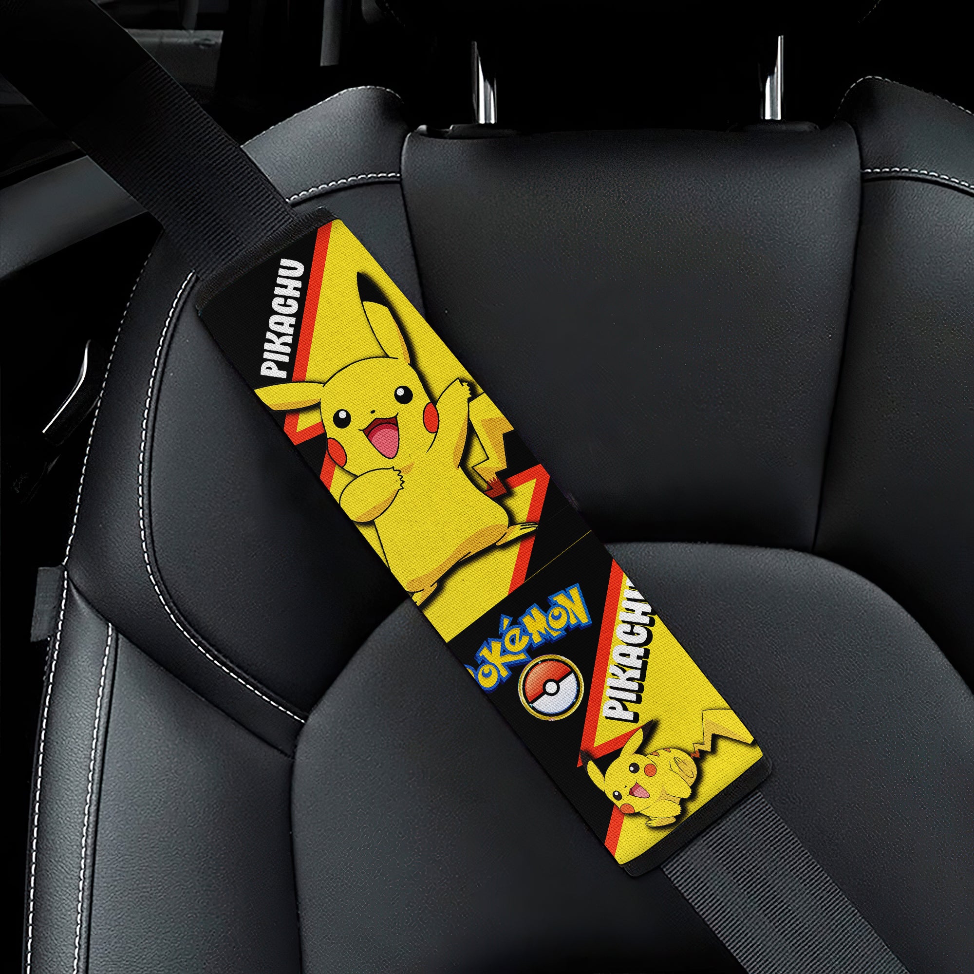 Pikachu car seat belt covers Anime Pokemon Custom Car Accessories