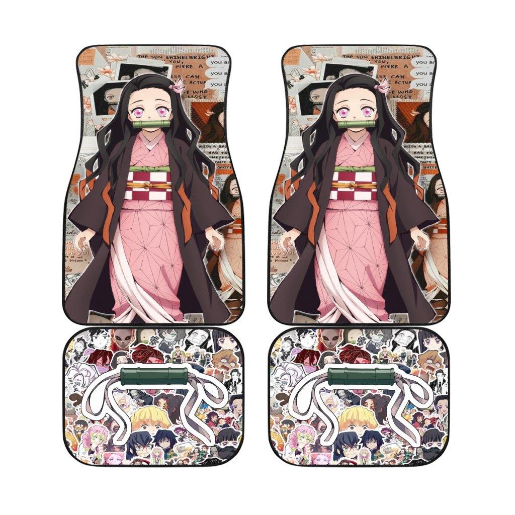 Nezuko Art Car Foor Mats Demon Slayers Anime Car Accessories