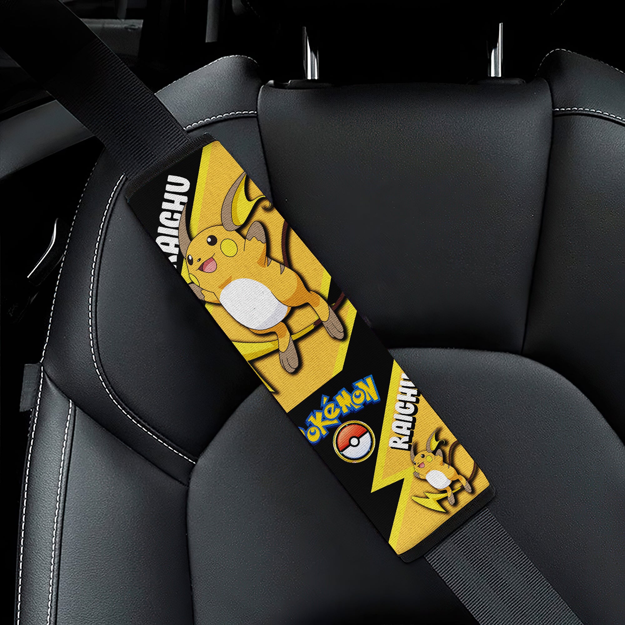 Raichu car seat belt covers Anime Pokemon Custom Car Accessories