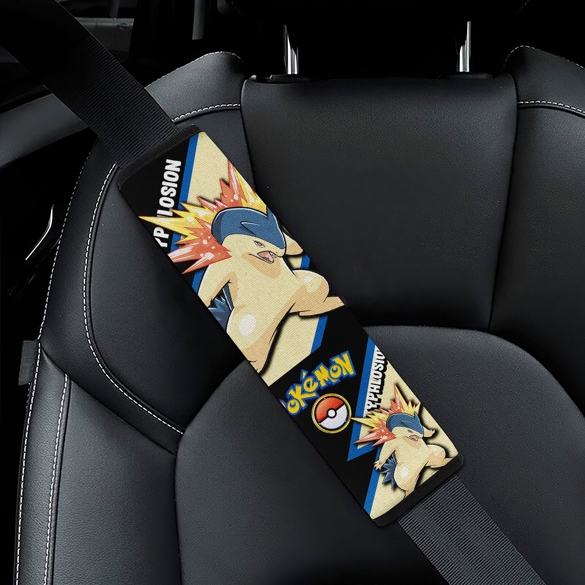 Typhlosion car seat belt covers Anime Pokemon Custom Car Accessories