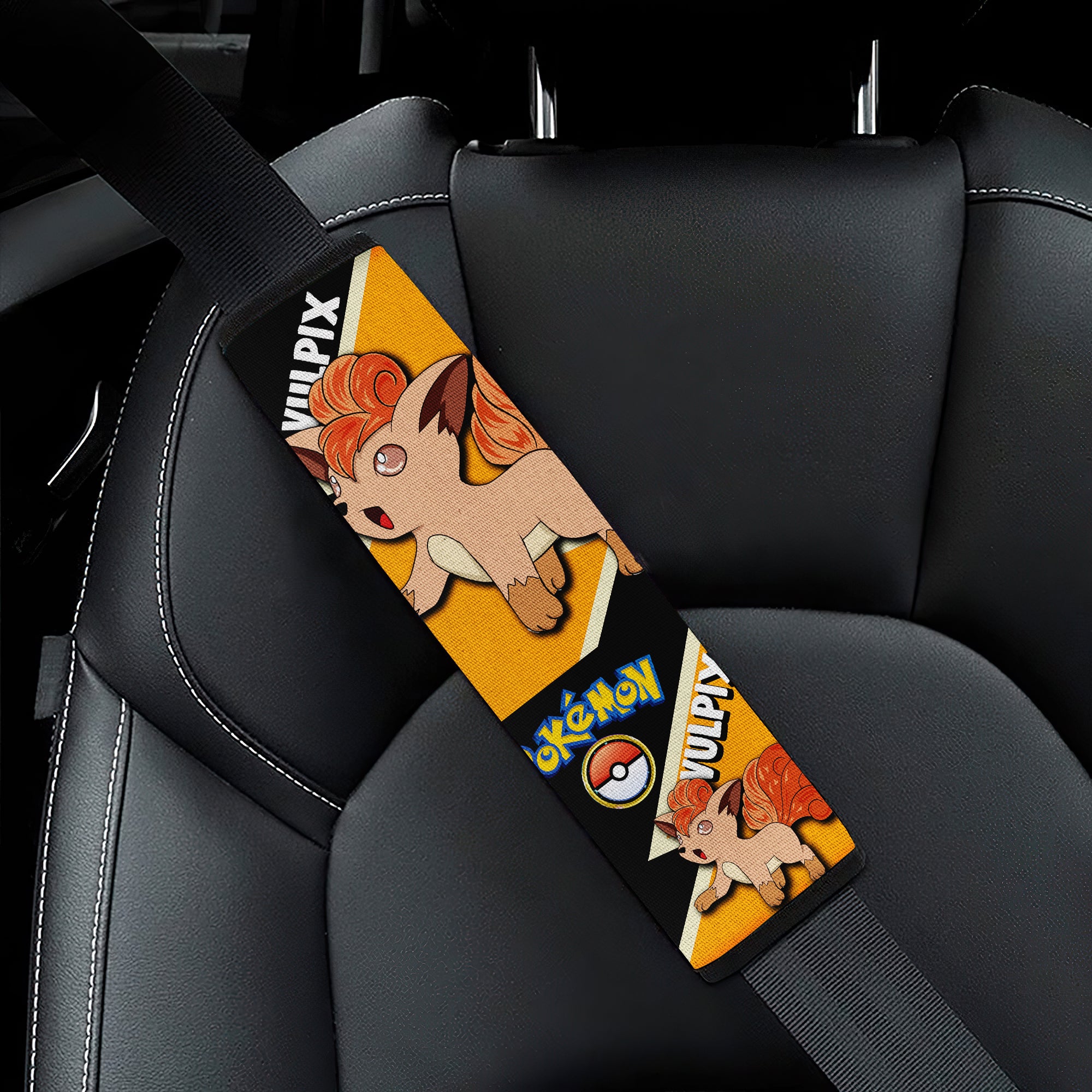 Vulpix car seat belt covers Anime Pokemon Custom Car Accessories