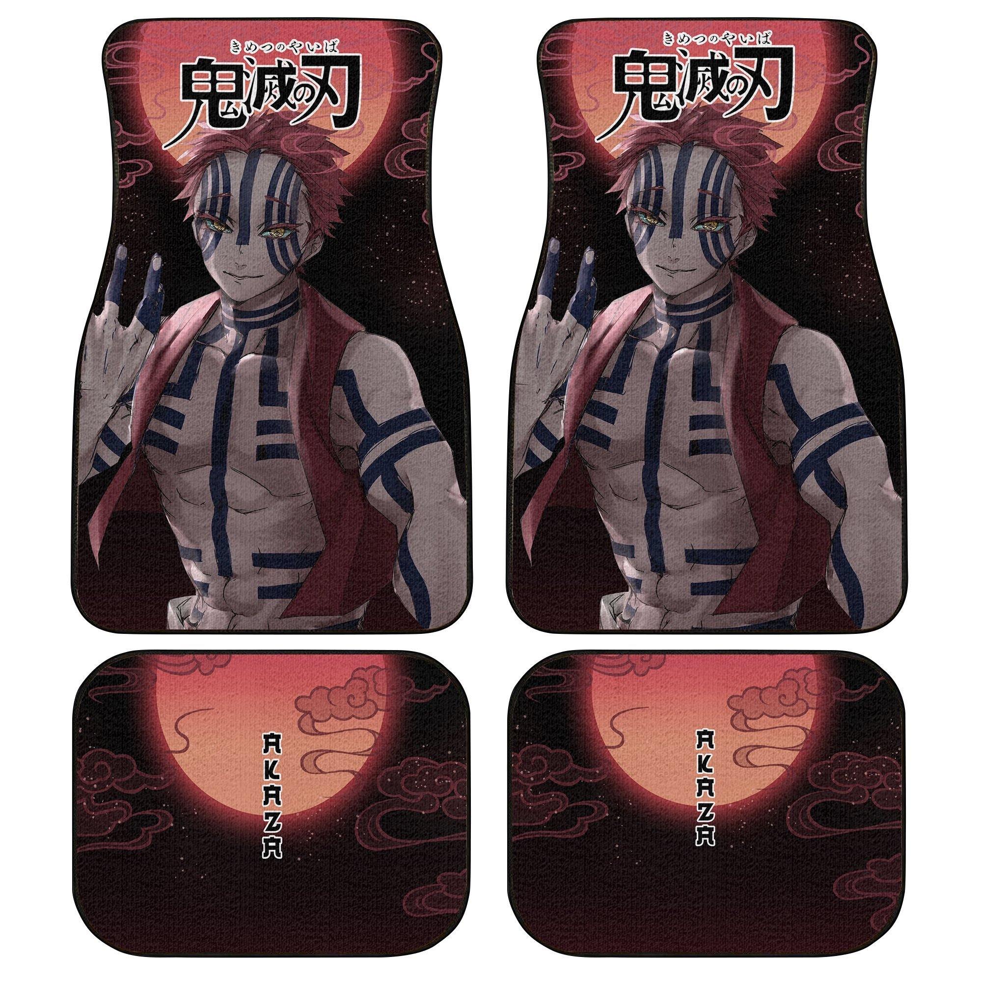 Demon Slayers Anime Car Floor Mats Akaza Kimetsu no Yaiba Car Accessories