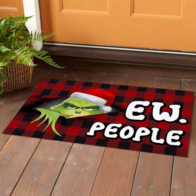 Ew People Funny Grinch Christmas Indoor Outdoor Door Mats Home Decor