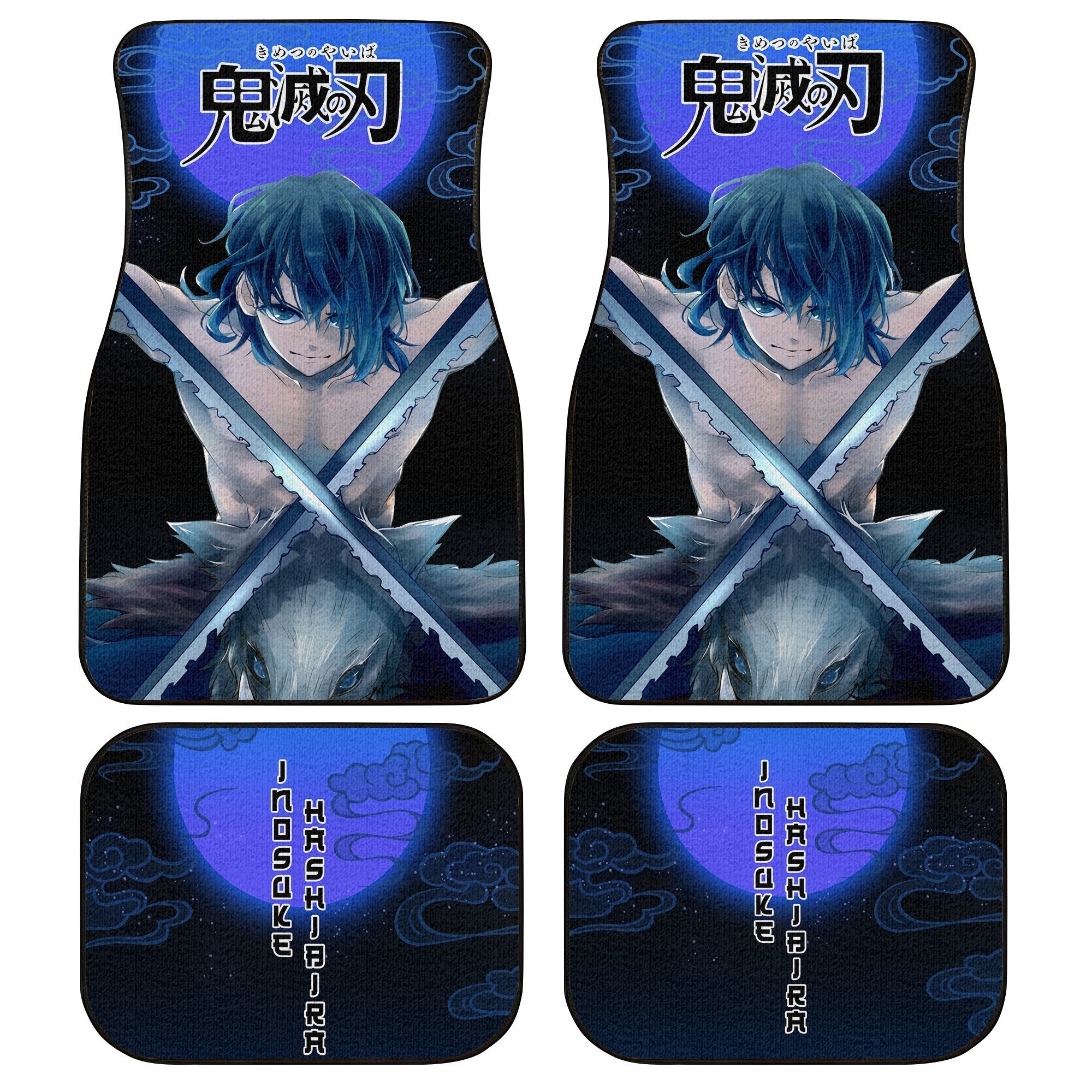 Demon Slayers Anime Car Floor Mats Inosuke Hashibira Kimetsu no Yaiba Car Accessories