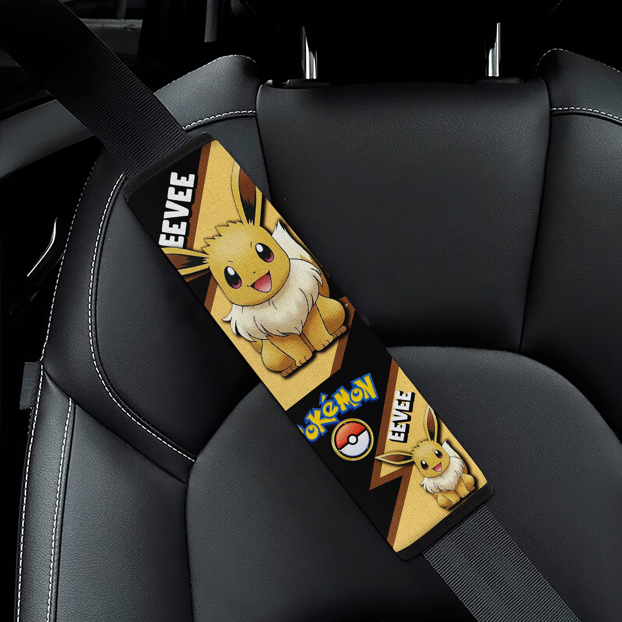 Eevee seat belt covers Anime Pokemon Custom Car Accessories