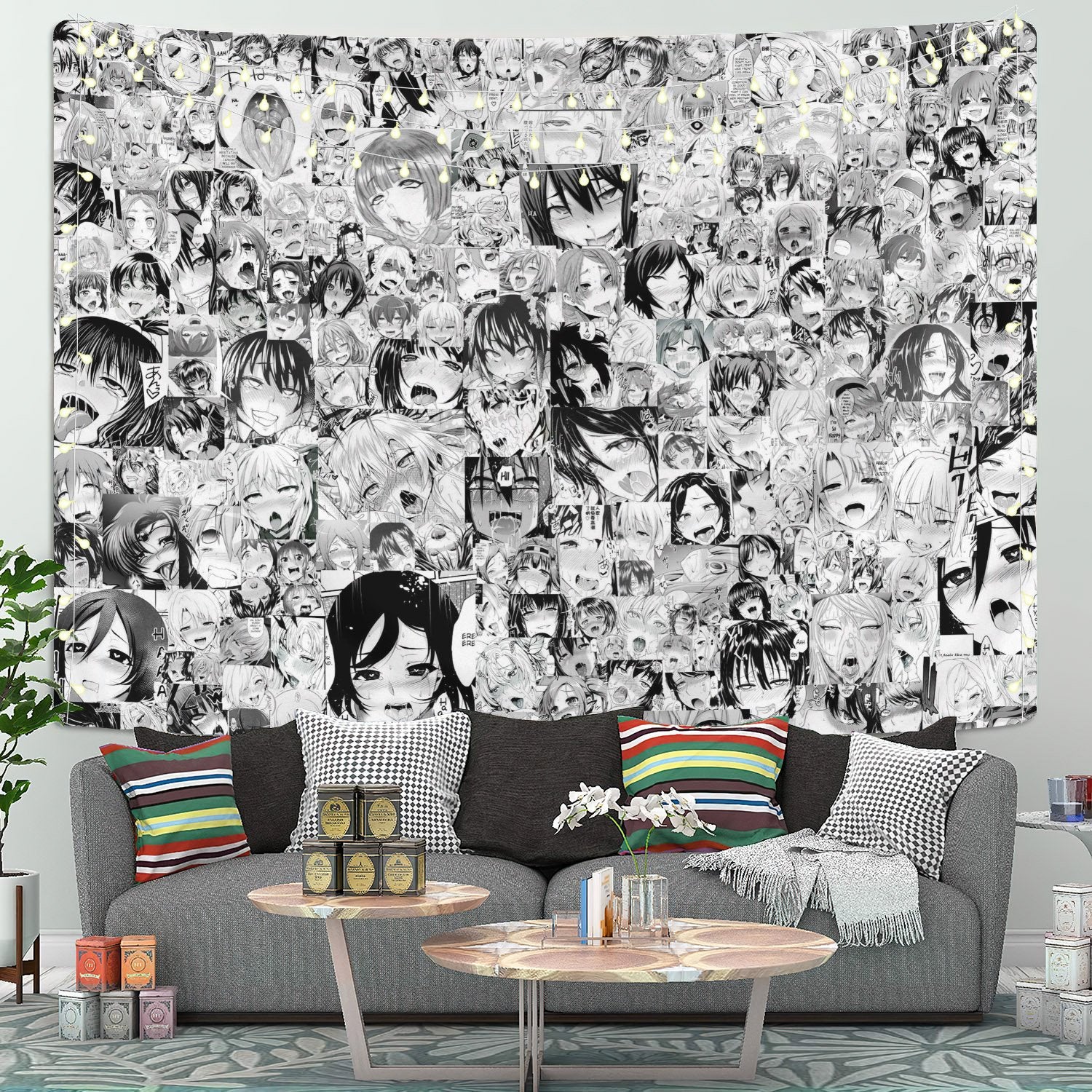 Ahegao Anime Tapestry Room Decor