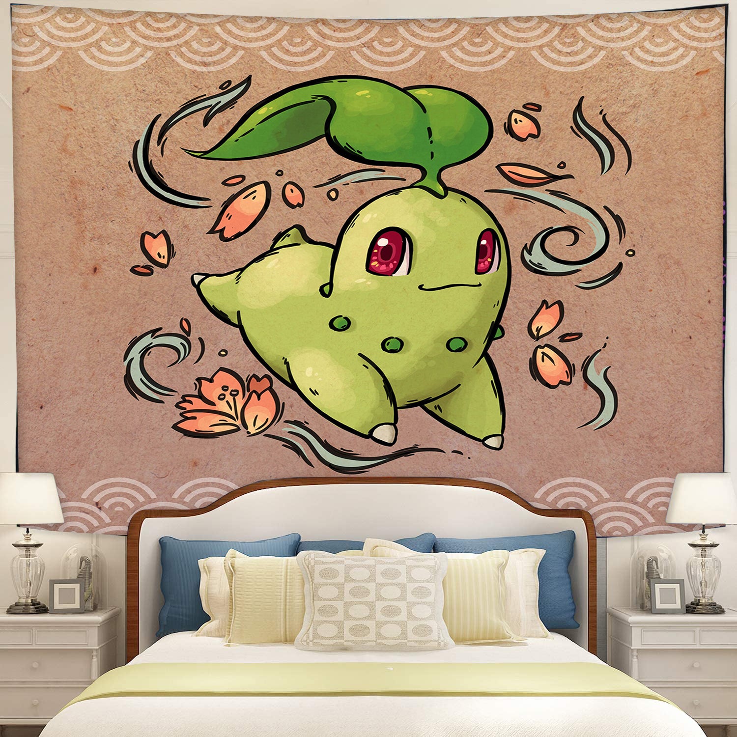 Chikorita Pokemon Tapestry Room Decor