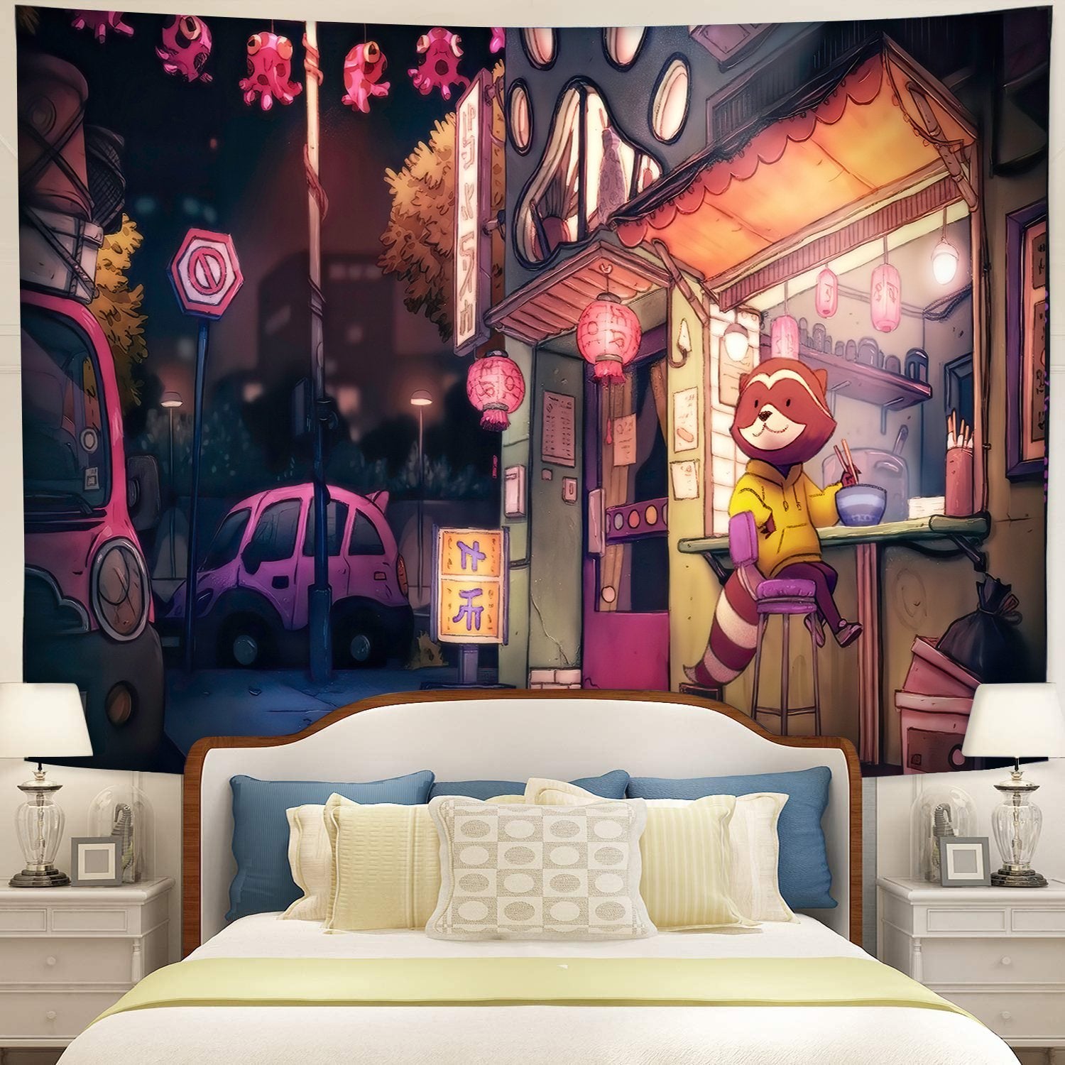 Chill Lofi Anime Tapestry Room Decor