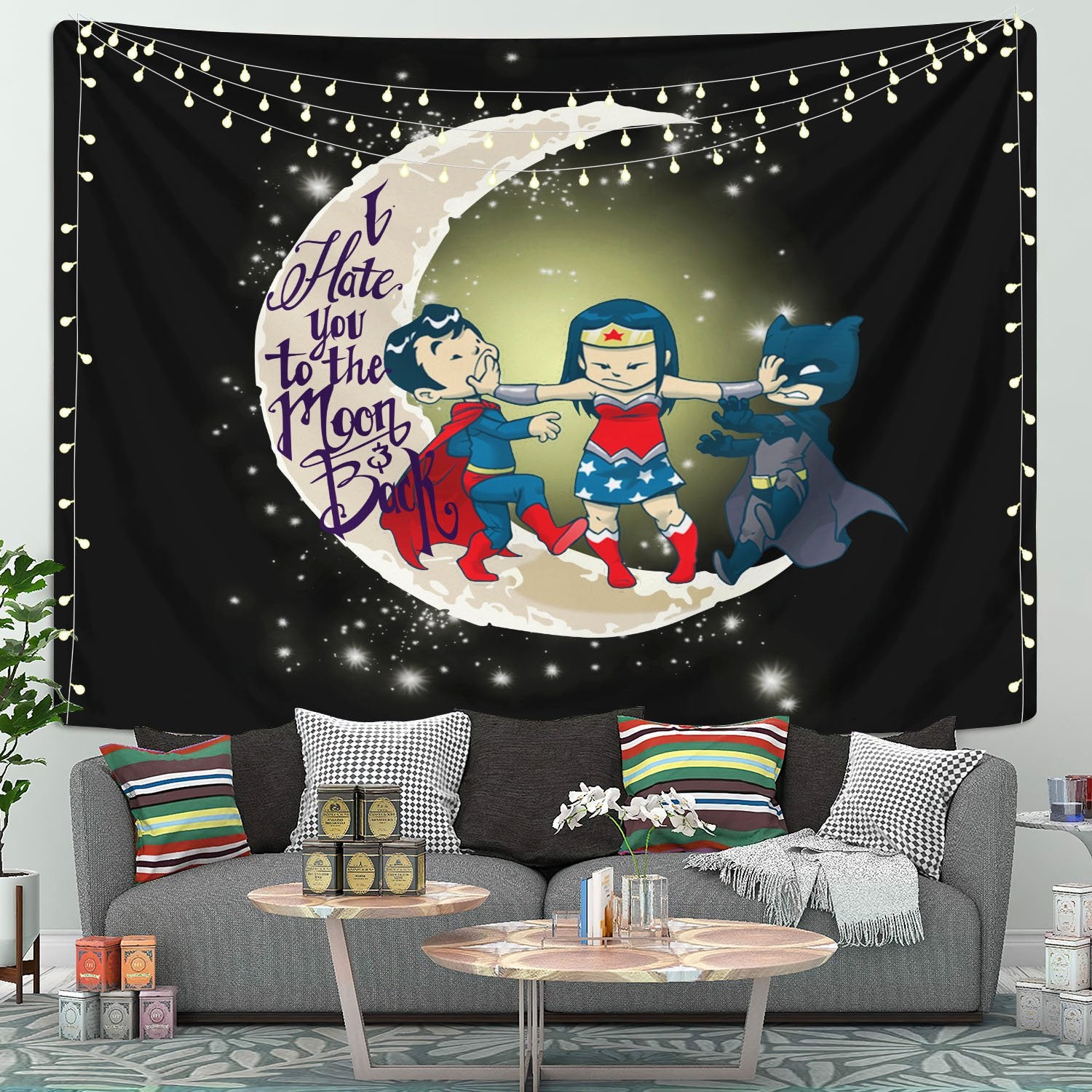 Heroes Funny Love You To The Moon Tapestry Room Decor