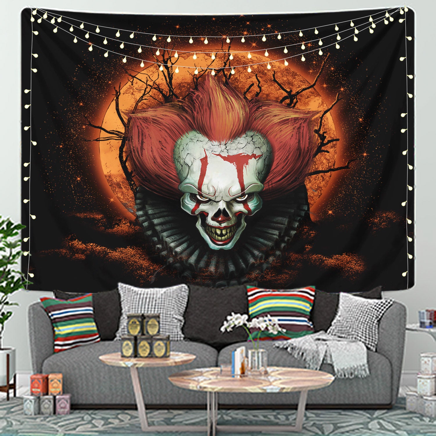 It Horror Movie Moonlight Tapestry Room Decor