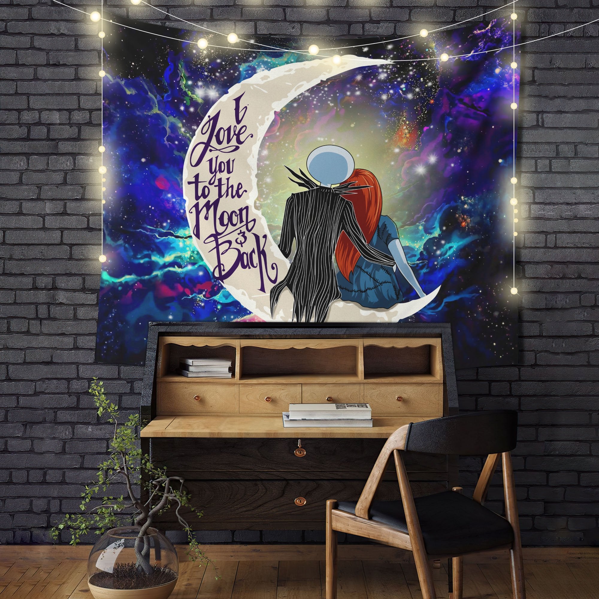 Jack And Sally Night Mare Moon And Back Tapestry Room Decor