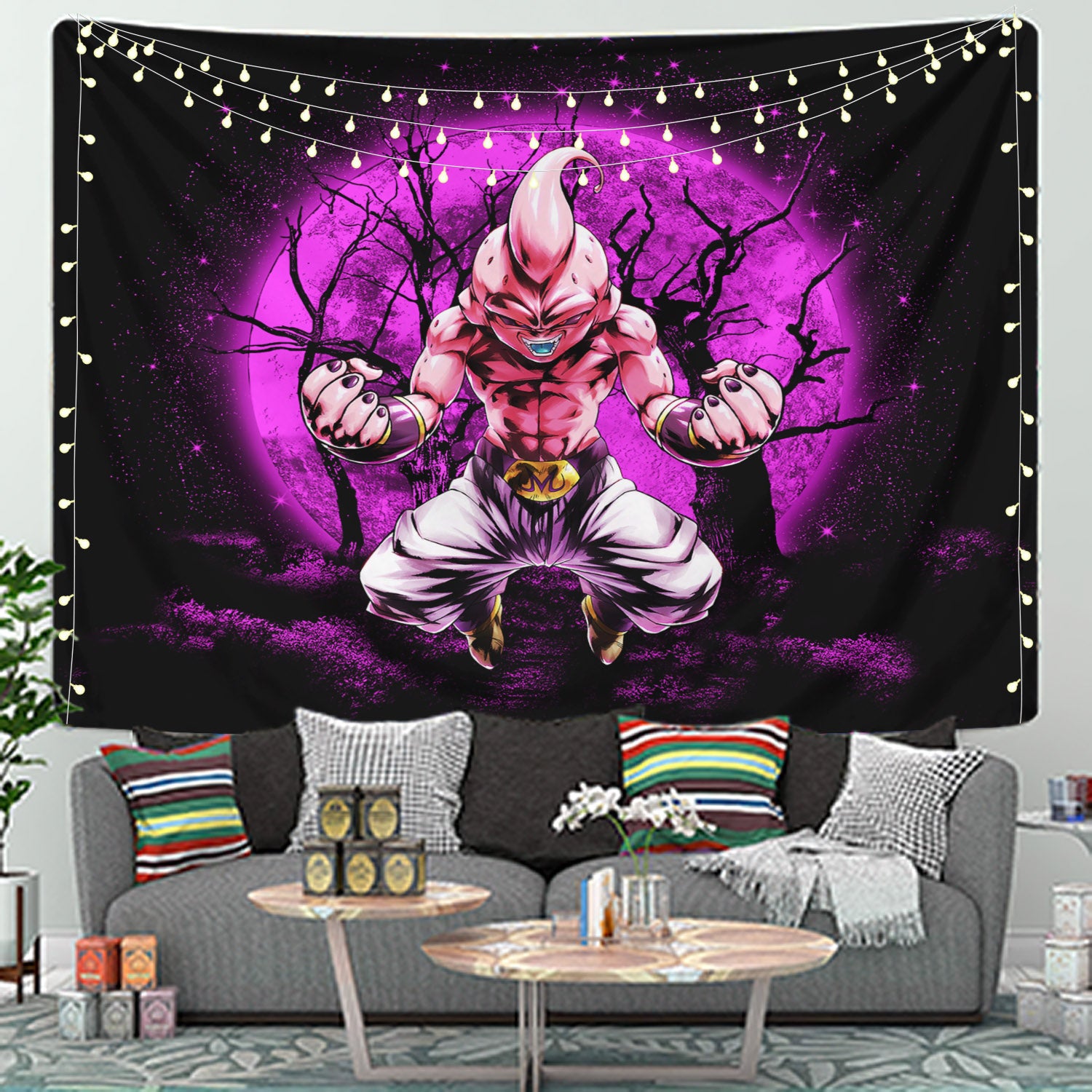 Kidbuu Dragon Ball Moonlight Tapestry Room Decor