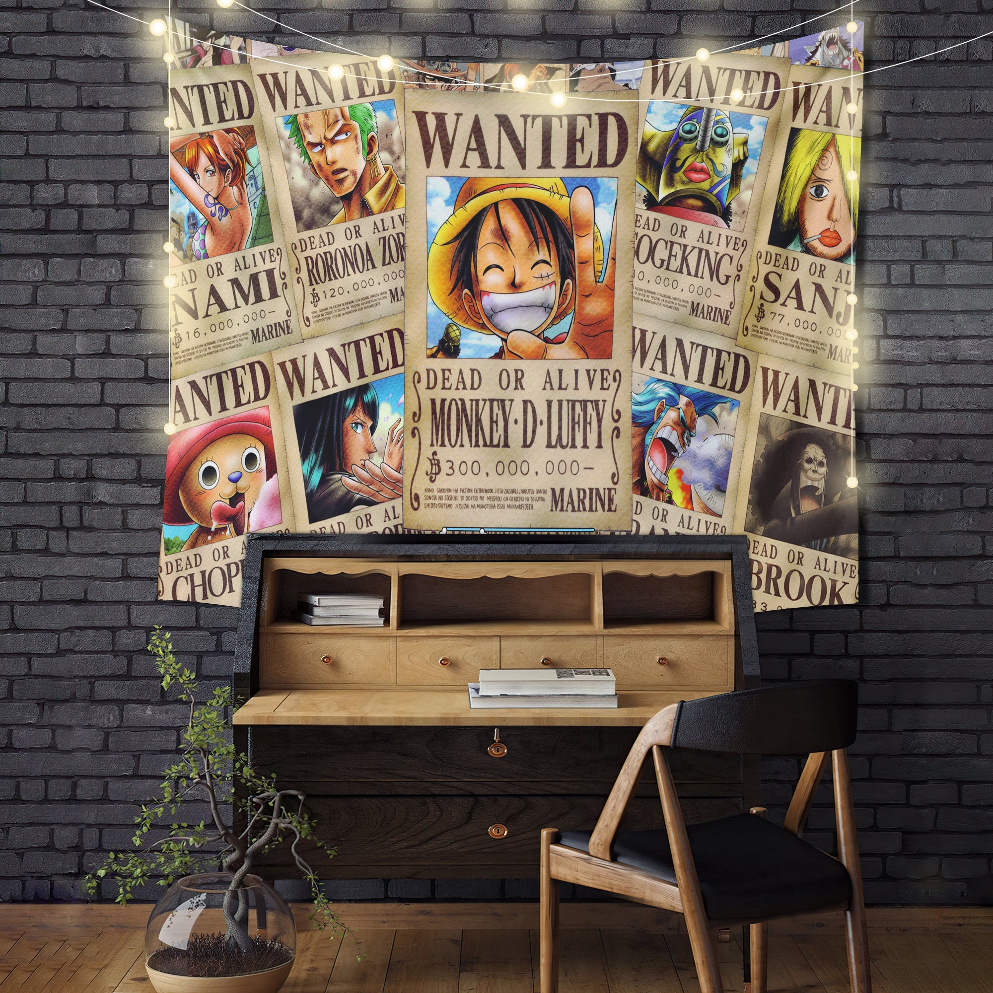 One Piece Wanted Tapestry Room Decor