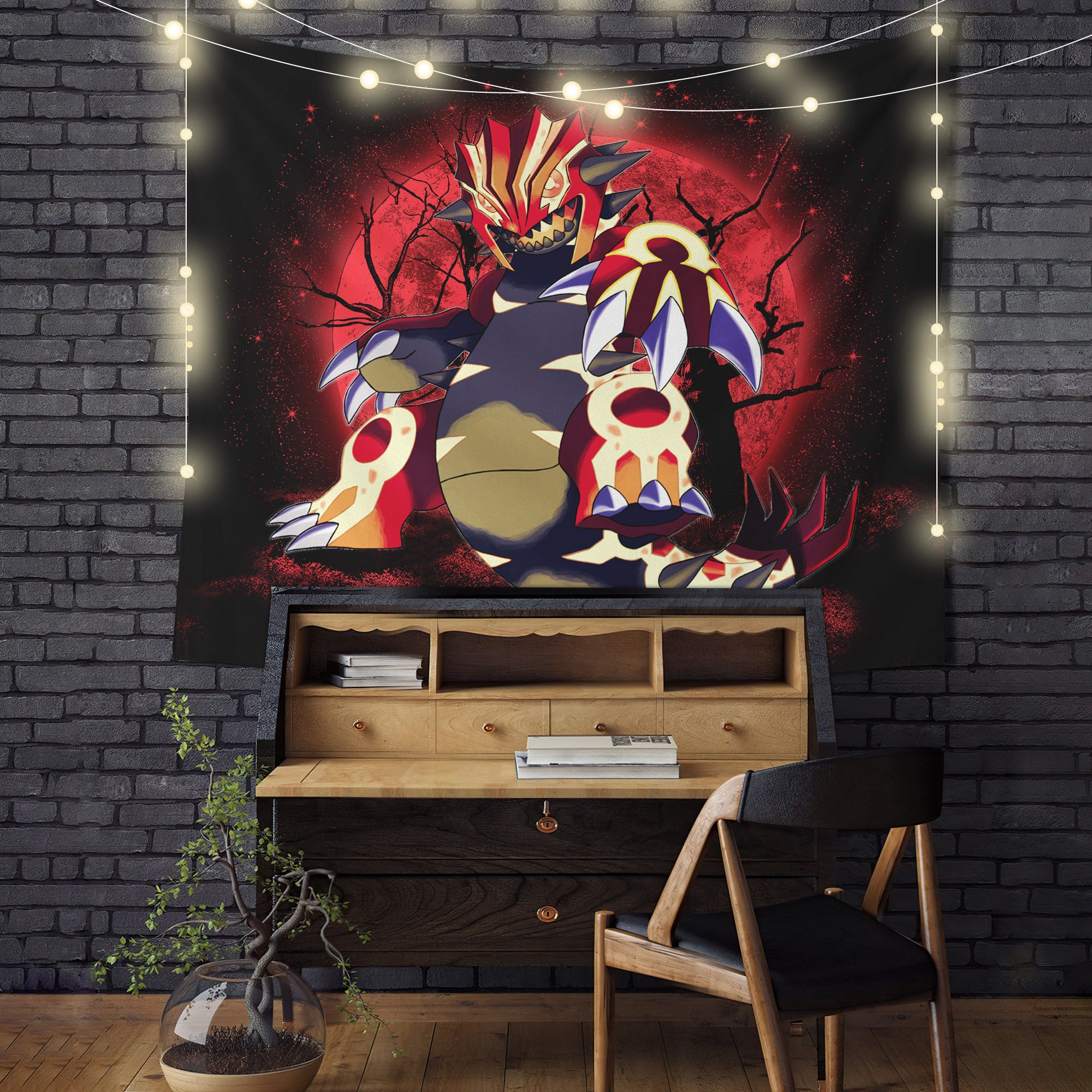 Pokemon Mega Groudon Moonlight Tapestry Room Decor