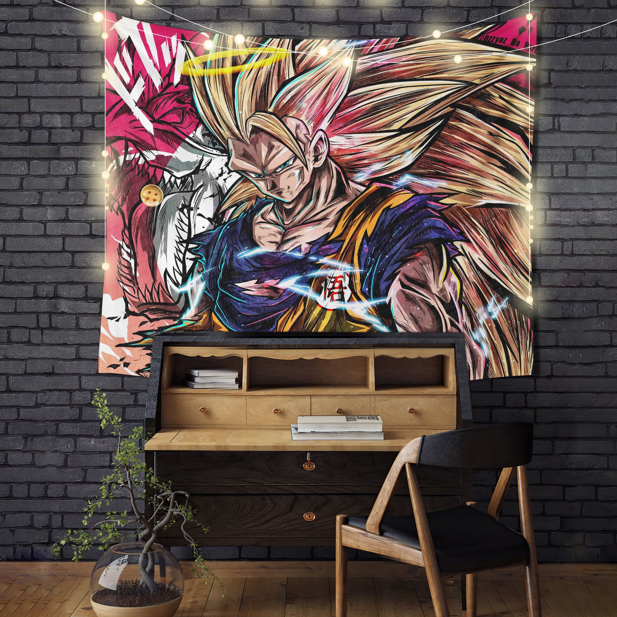 SS3 Goku Super Tapestry Room Decor