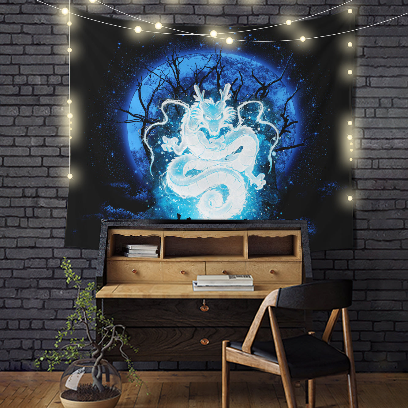 Shenron Dragon Ball Moonlight Tapestry Room Decor