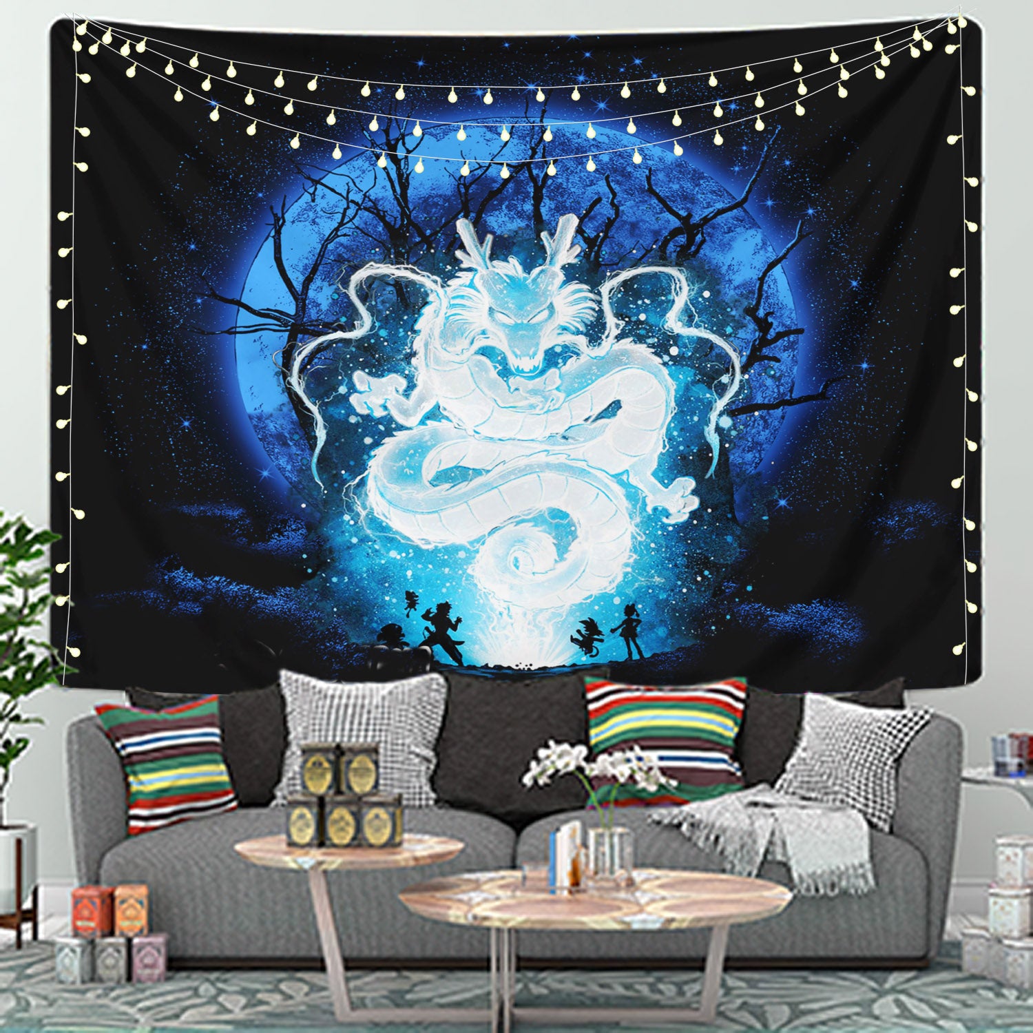 Shenron Dragon Ball Moonlight Tapestry Room Decor