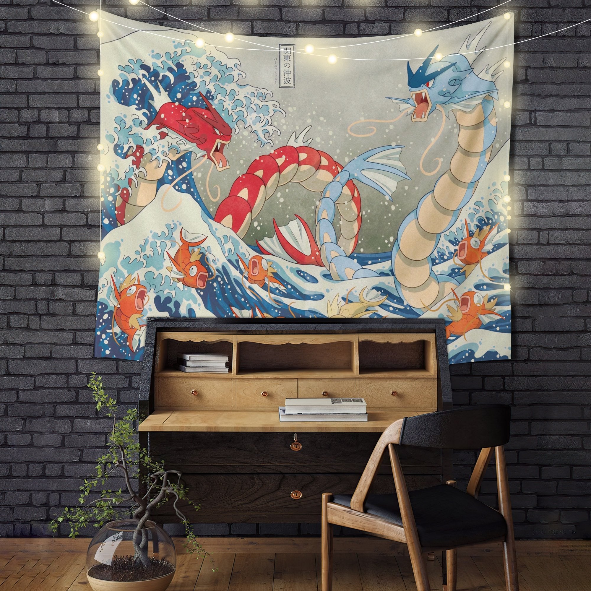 The Great Wave Pokemon Tapestry Room Decor