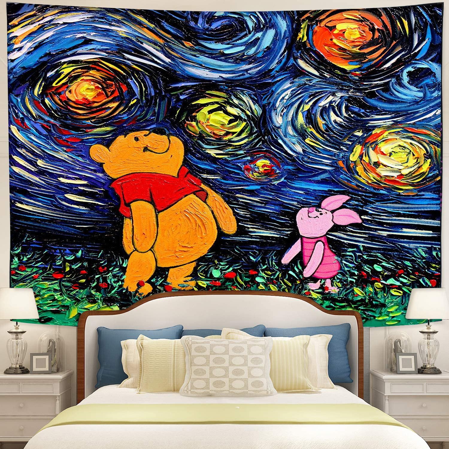 Starry Night Winne The Pooh Tapestry Room Decor