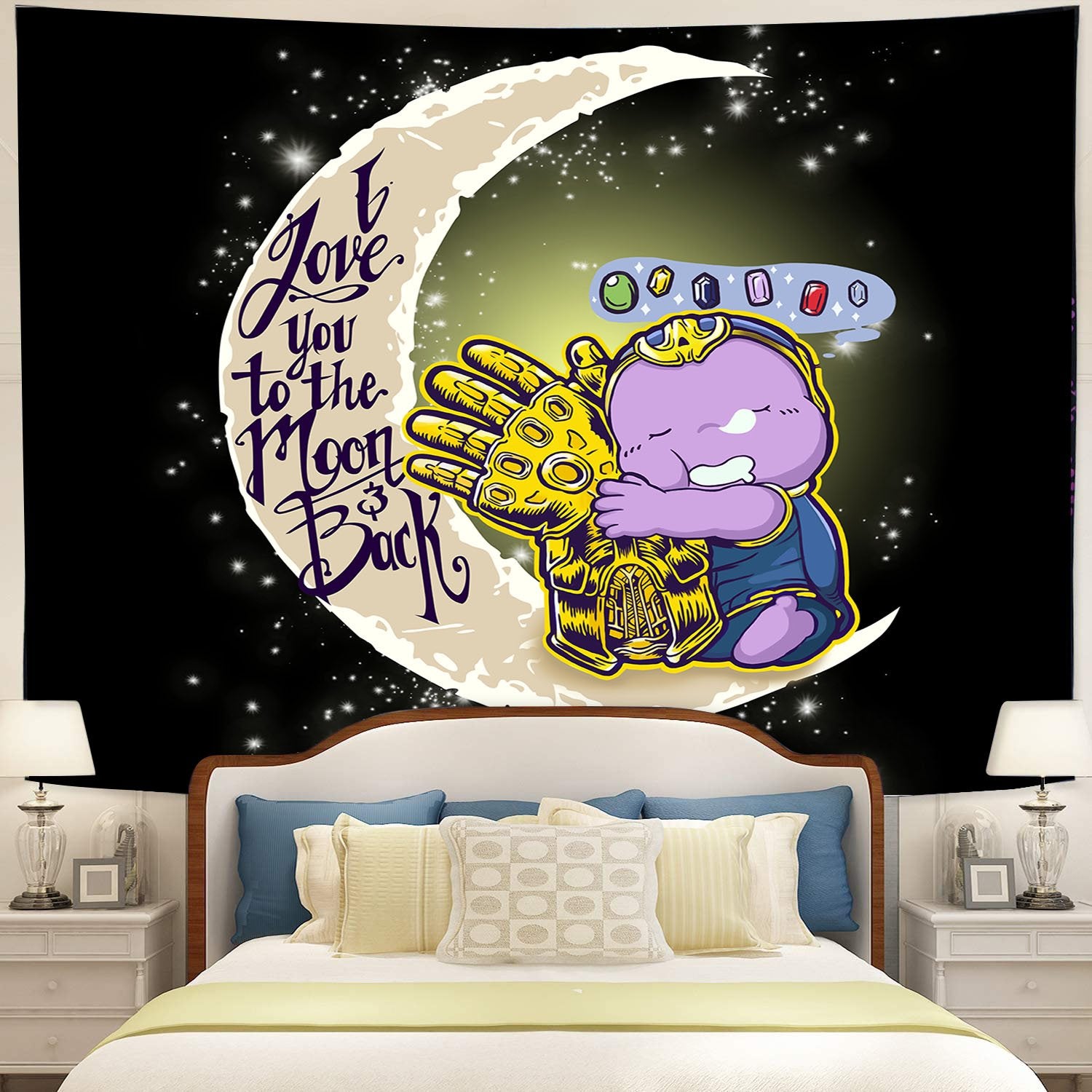 Thanos Love You To The Moon Tapestry Room Decor