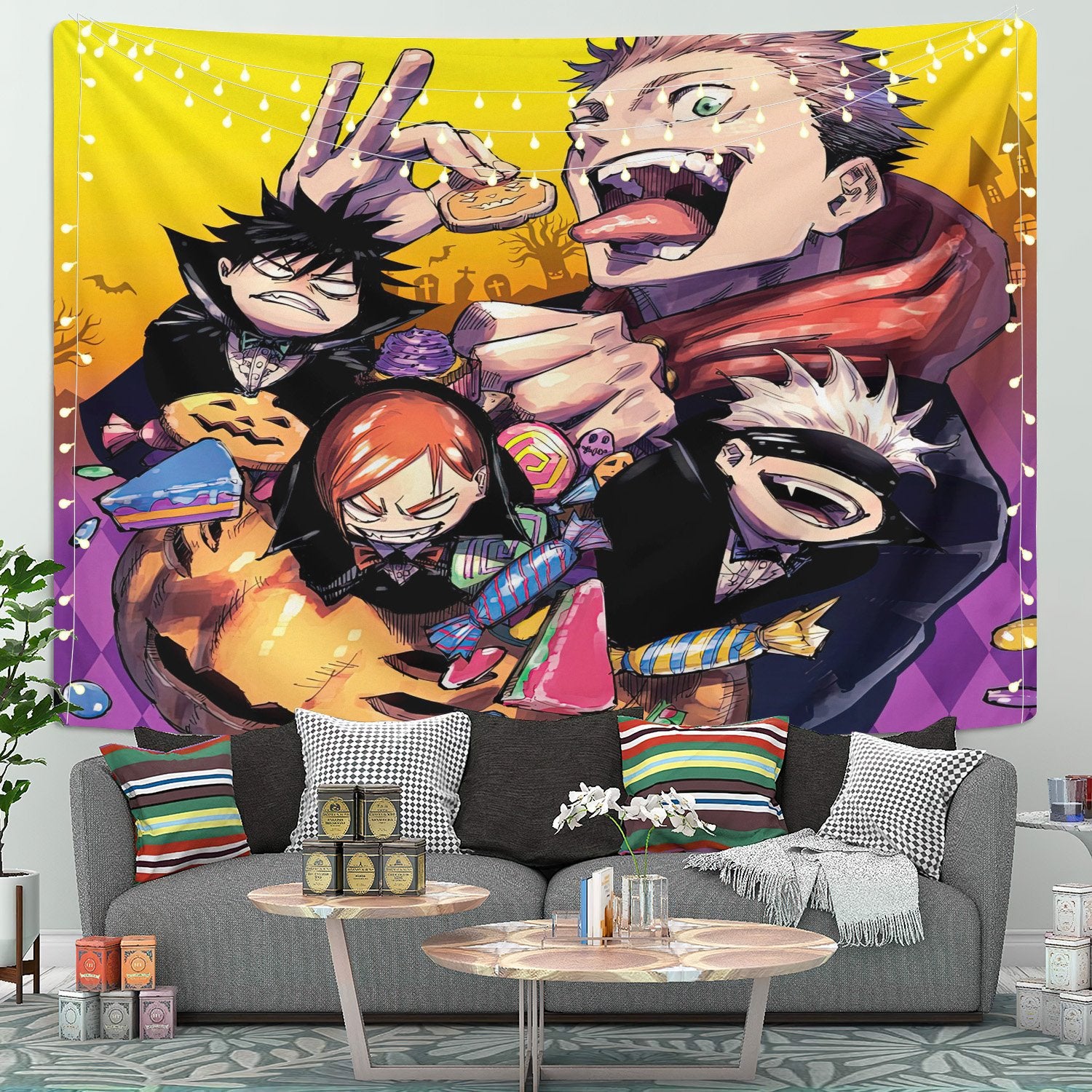 Characters From Jujutsu Kaisen Tapestry Room Decor