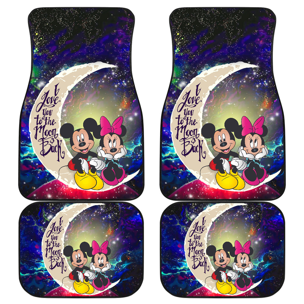 Mouse Couple Love You To The Moon Galaxy Car Mats