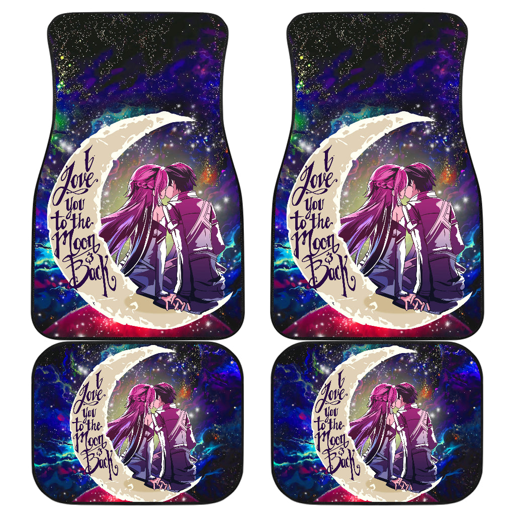 SAO Sword Art Online Asuna Kirito Love You To The Moon Galaxy Car Mats